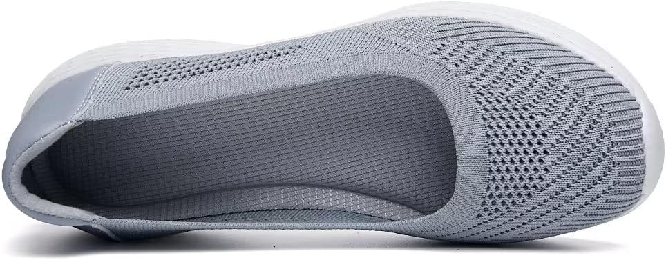 Thumbnail 3 de Puxowe Chaussures Slip-on Plates Basses en Maille pour Femmes – Gris Clair (37 EU)
