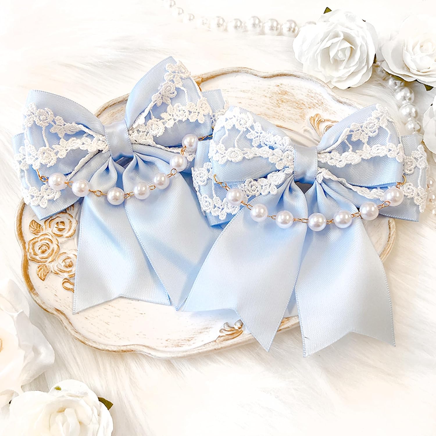 Detalle de リボンクリップ vol.5 ヘアクリップ 2個セット ブラック・W10cm×H11cm