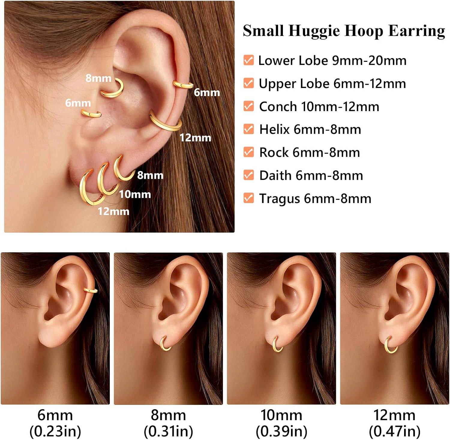 Thumbnail 6 de Silvora Petit Créole en Argent 925 Massif — Boucles d’oreilles créoles miniatures, hypoallergéniques et polyvalentes