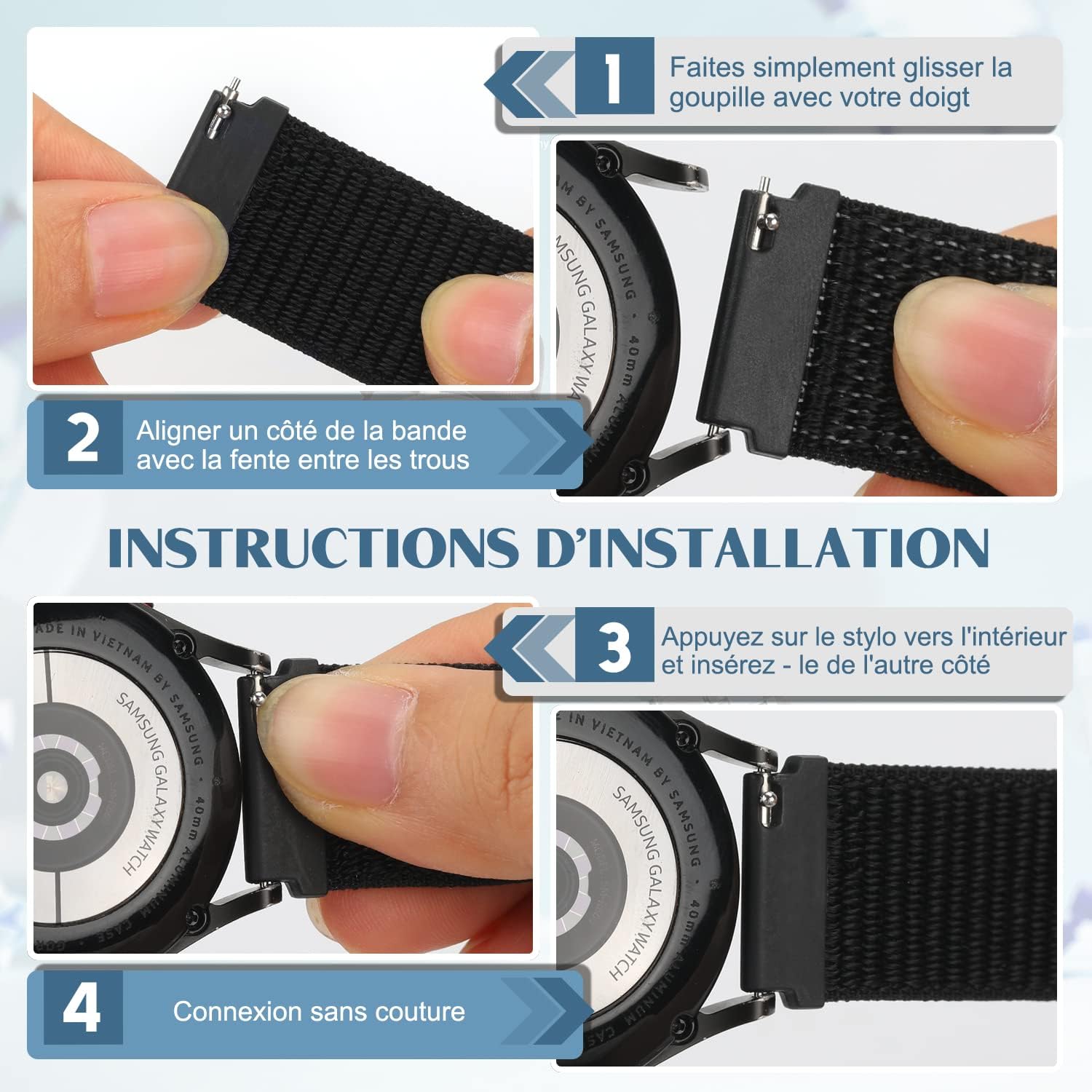 Thumbnail 3 de Vodtian 20mm Nylon Armband für Galaxy Watch