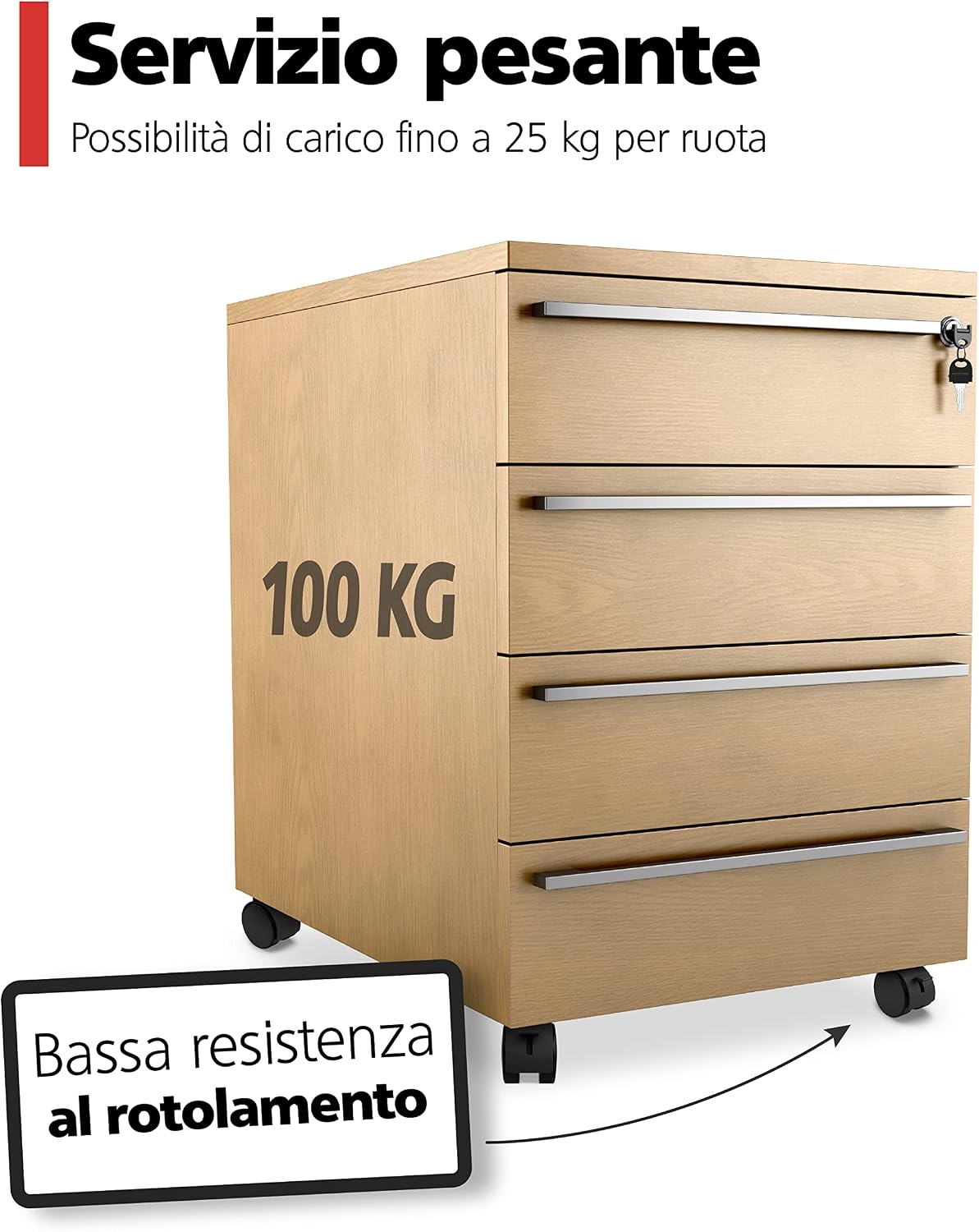 Thumbnail 2 de Set di 4 ruote per mobili RAVN HAMAN da 40 mm con freno fino a 25 kg per ruota