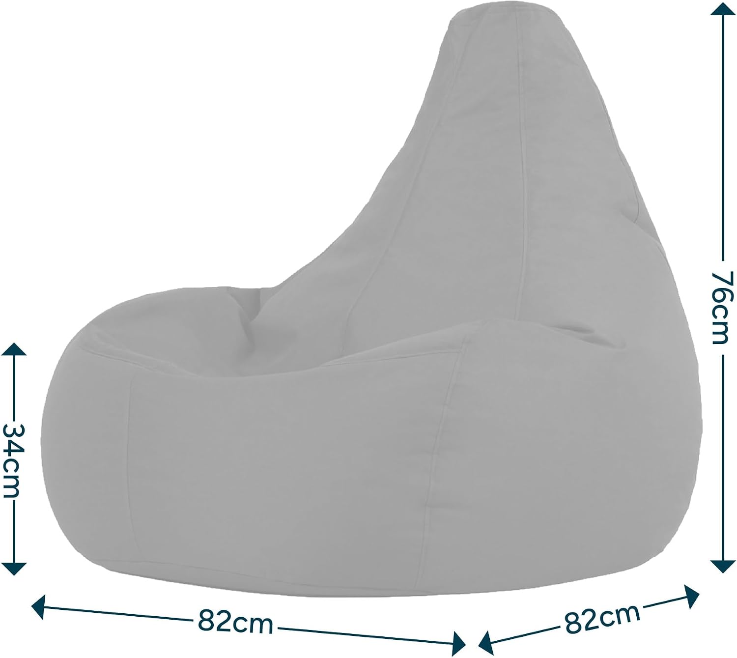 Thumbnail 2 de Bean Bag Bazaar Dalton Gaming Bean Bag Chair (Black) – Water Resistant Fabric, Indoor & Outdoor Use (Filling Included)