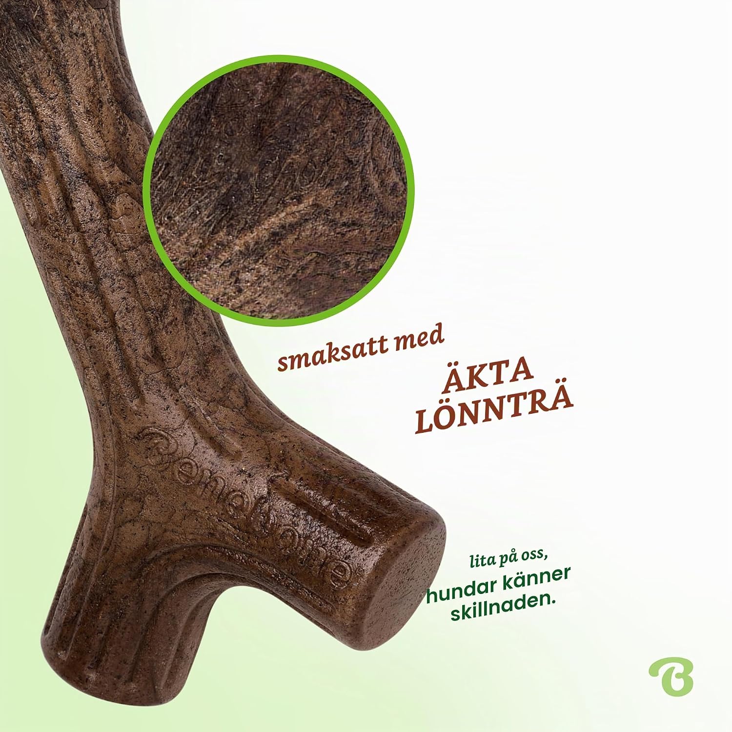 Detalle 2 de Benebone hundleksak i äkta lönnträ, stor tuggleksak för inomhusbruk