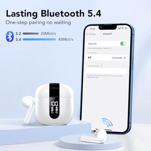 Detalle 2 de TIMU Auricolari Bluetooth 5.4 con 4 microfoni ENC, display LED e IP7