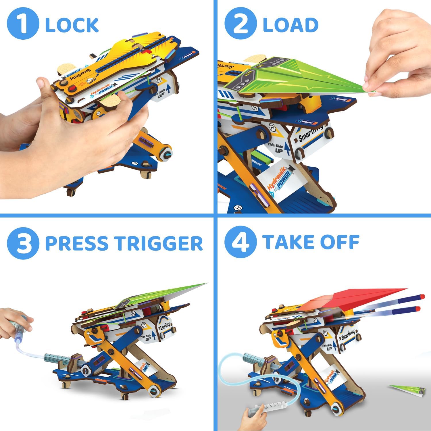 Detalle de Smartivity DIY 2in1 Hydraulic Paper Airplanes & Darts Launcher STEM Toy