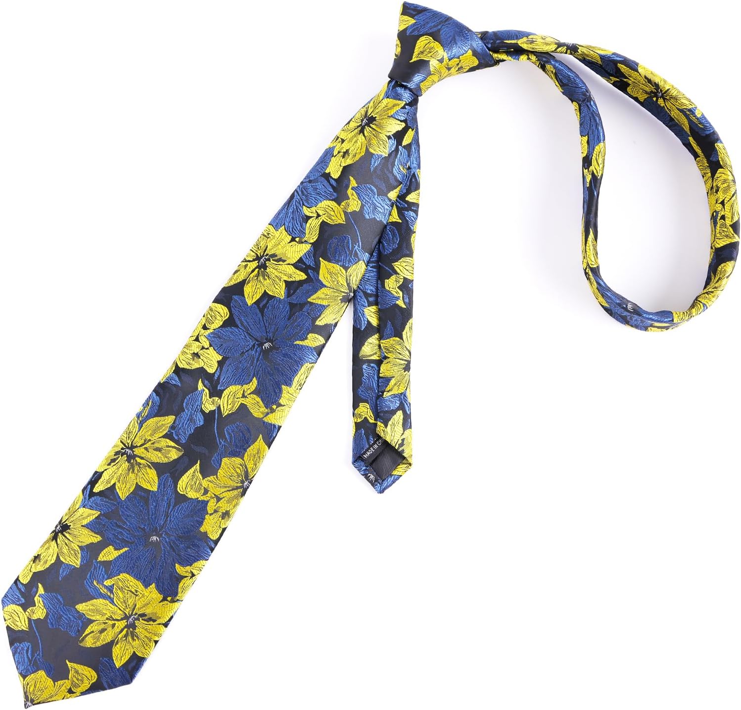 Detalle de Alizeal Floral Silk-Feel Tie with Hanky Set for Weddings and Formal Wear