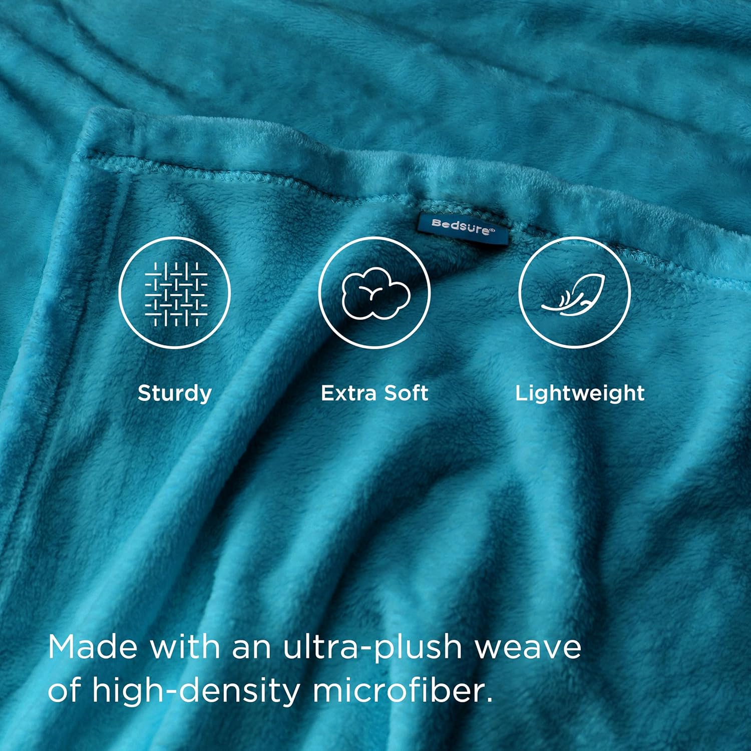 Thumbnail 3 de Bedsure Fleece Blanket King Size – Soft Cosy Fluffy Throw Blanket, Teal 270x230 cm