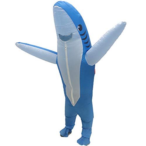 Thumbnail 5 de FXICH Inflatable Shark Costume for Adults, Blue 190T Waterproof Polyester