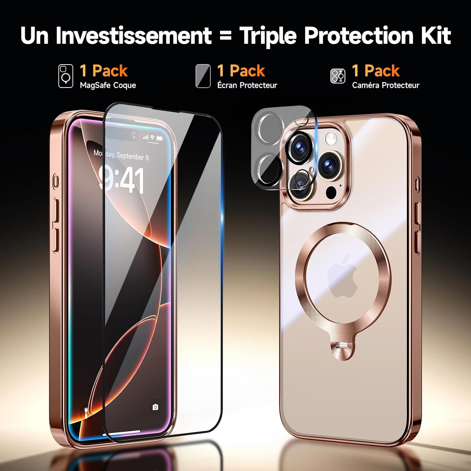 Thumbnail 2 de Yoouther 3 en 1 Coque MagSafe 16 Pro Max 6.9" – Anneau rotatif, protection complète et verre intégrés