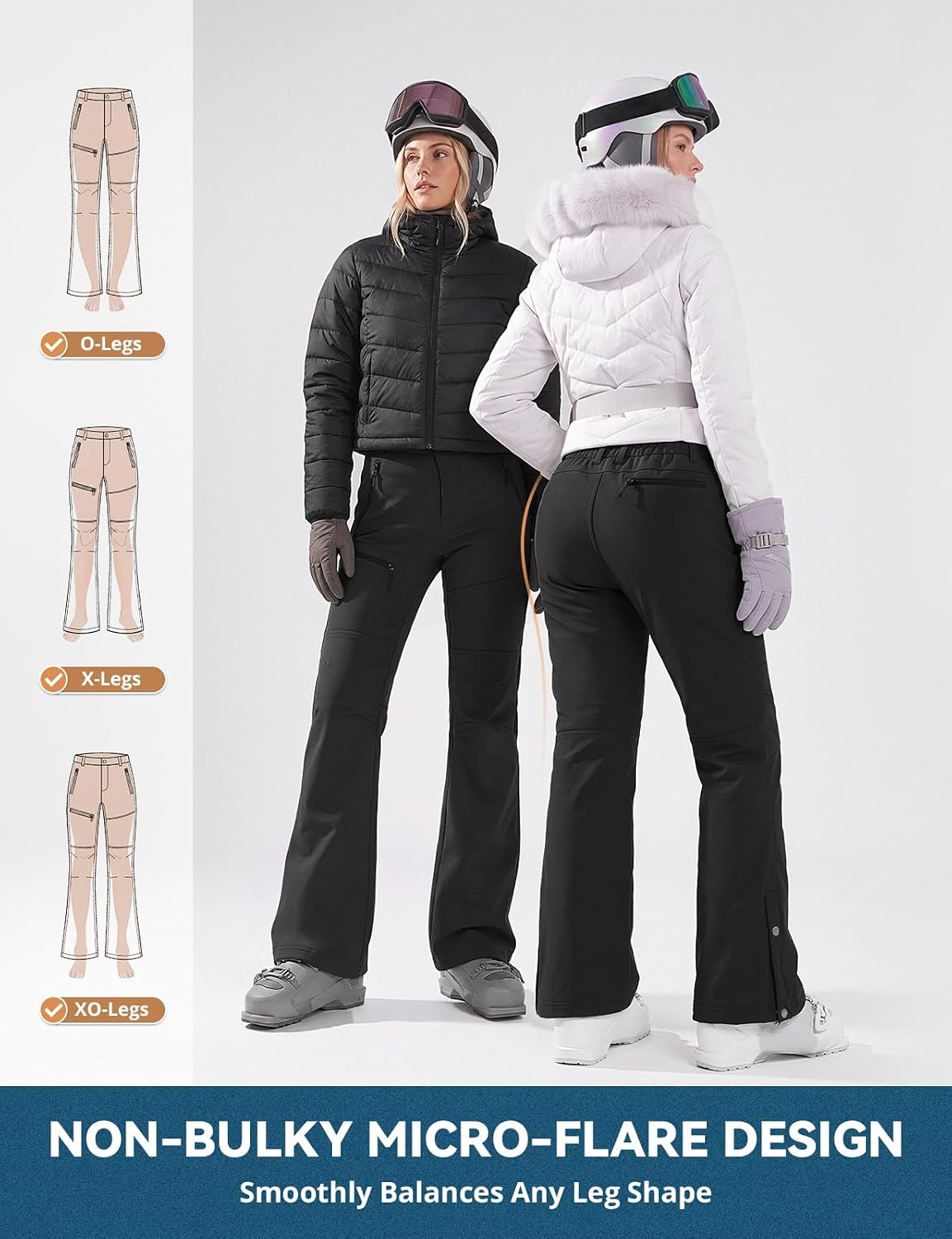 Detalle 2 de Cycorld Women's Snow Ski Pants Fleece Lined Waterproof Flare