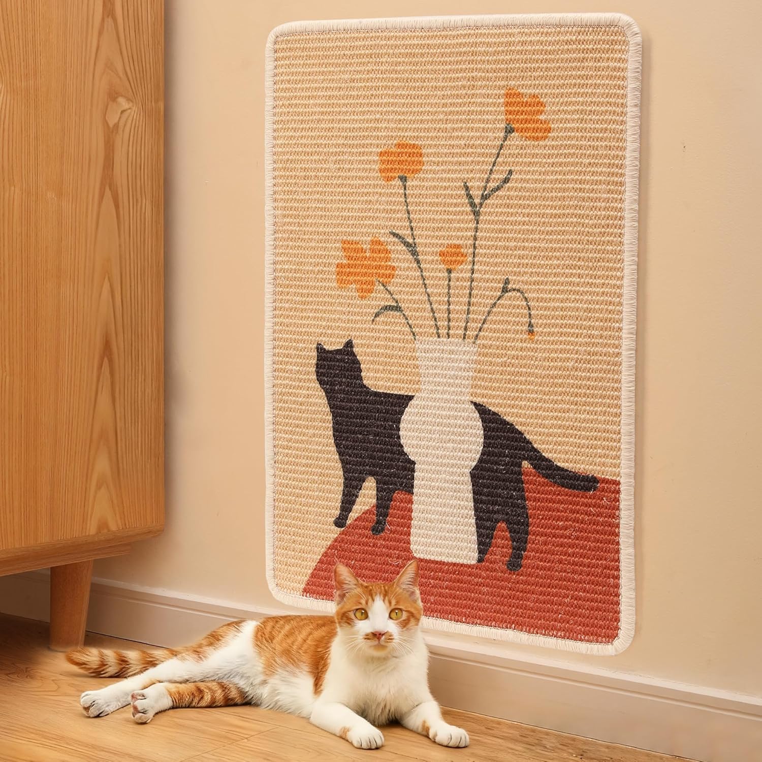 Thumbnail 4 de Tapis griffoir FUKUMARU en sisal naturel 60 x 40 cm pour chat (intérieur) avec bandes adhésives