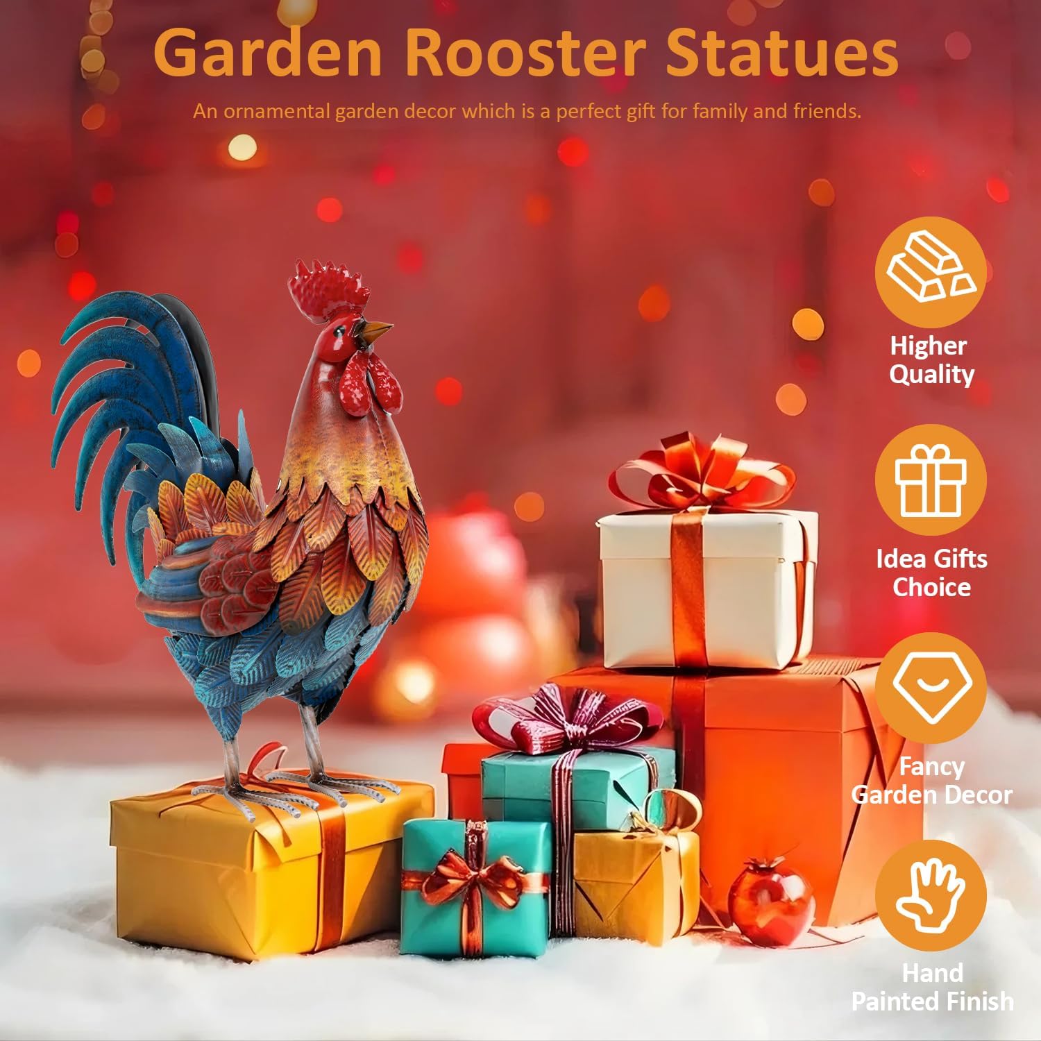 Detalle de Kircust Metal Rooster Statue 13.4