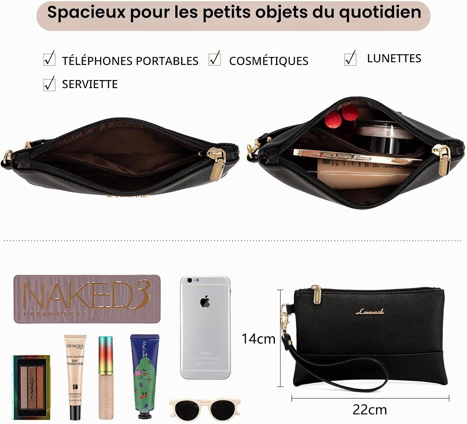 Thumbnail 6 de LOVEVOOK laptoptas voor dames 15,6 inch van kunstleer, waterbestendig