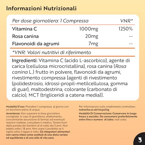 Thumbnail 8 de Nutravita Vitamina C 1000mg - 6 mesi: integratore vegano per immunità e energia