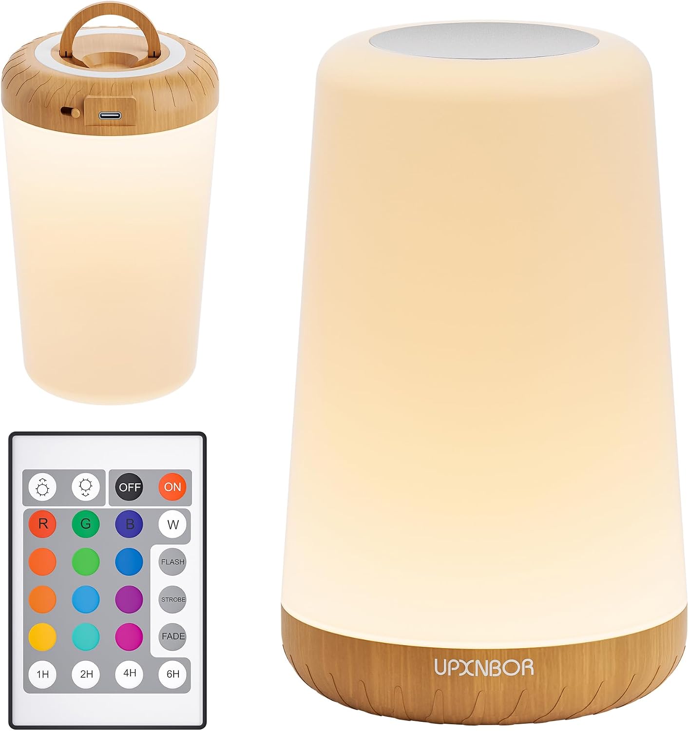 Detalle de UPXNBOR Veilleuse LED tactile – Lampe de chevet avec télécommande (Pack 1)