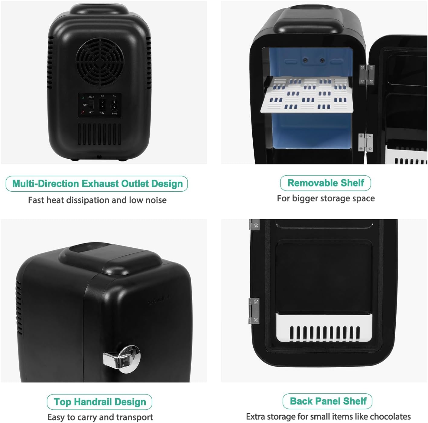 Thumbnail 5 de CROWNFUL Mini Fridge 4 Litre: Portable Cooler and Warmer for Skin Care, Cosmetics and Snacks