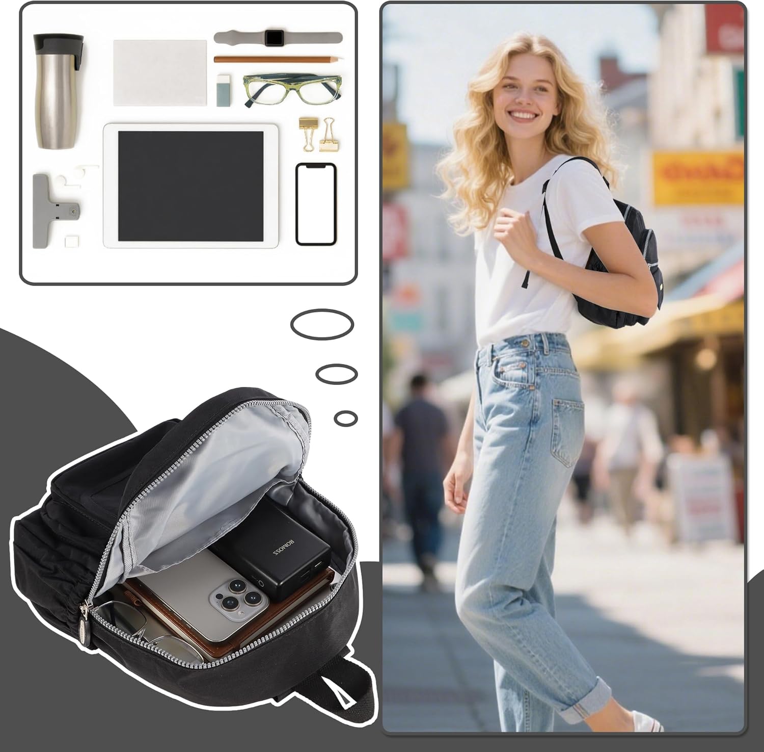 Thumbnail 6 de AOTIAN Nylon Lightweight Sturdy Little Casual Backpack 7 L