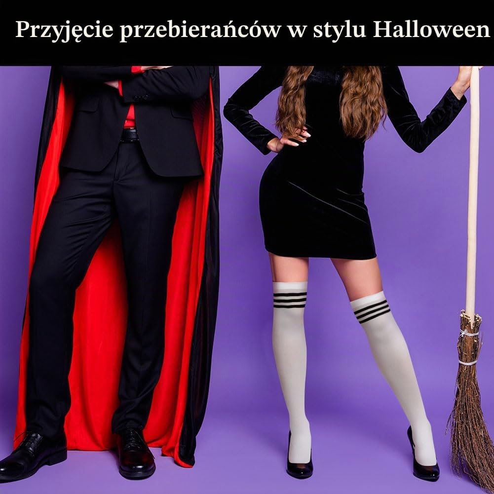 Thumbnail 5 de Aomig C2- Over Knee High Socks-FBA – aksamitne skarpety za kolano w paski