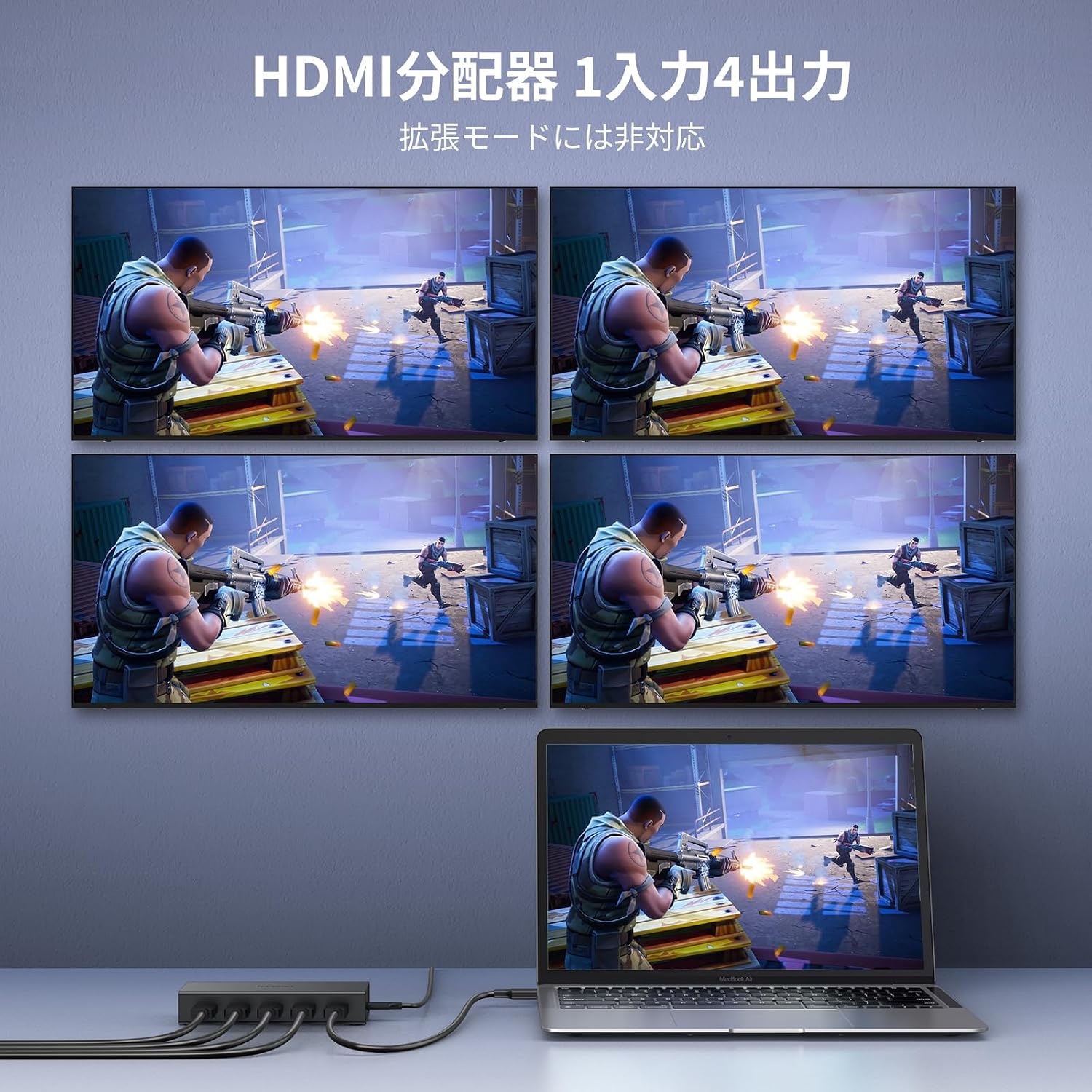 Thumbnail 1 de UGREEN HDMI分配器 1入力4出力 4K@60Hz対応・EDID設定対応