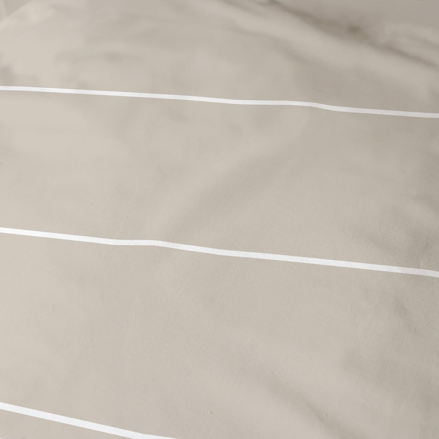 Thumbnail 2 de Matière Naturelle MATT & ROSE Drap housse 90x190 cm Stripes en 100% coton (Oeko-TEX) – Greige