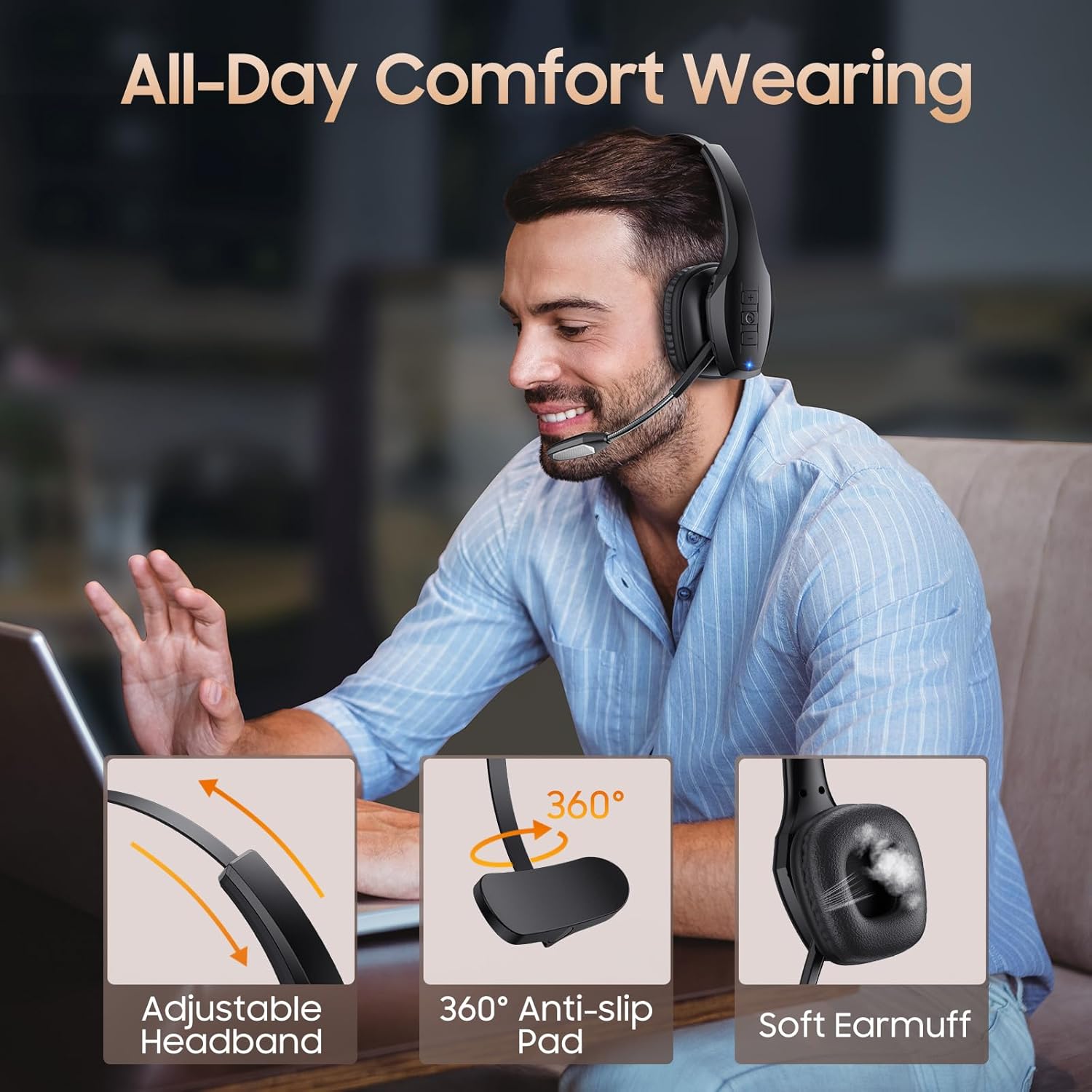 Thumbnail 4 de Trucker Bluetooth Headset 55Hrs battery