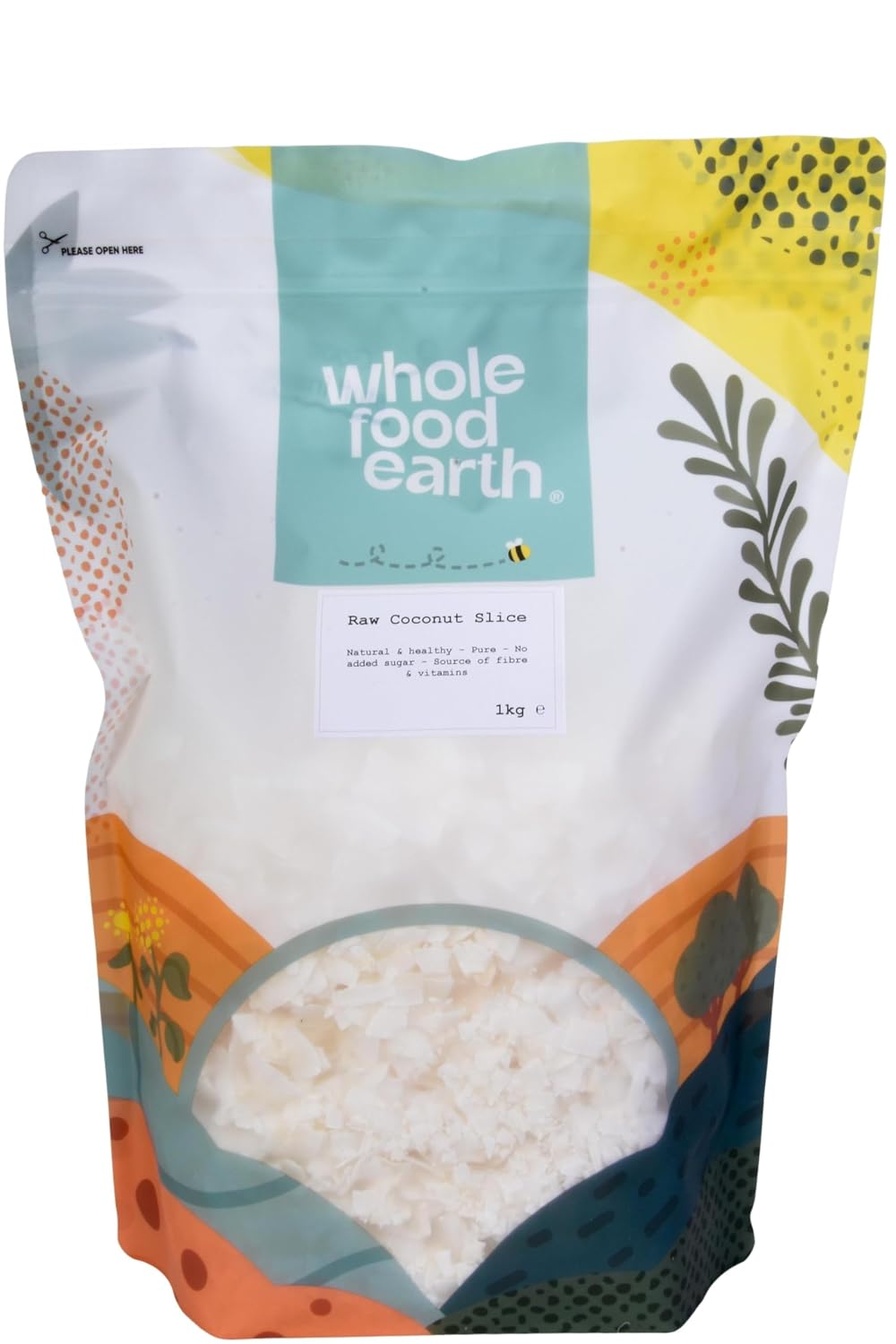 Detalle 2 de Wholefood Earth Rohe Kokosnuss-Scheiben, 1 kg – GMO frei, vegan, milchfrei, ohne Zuckerzusatz