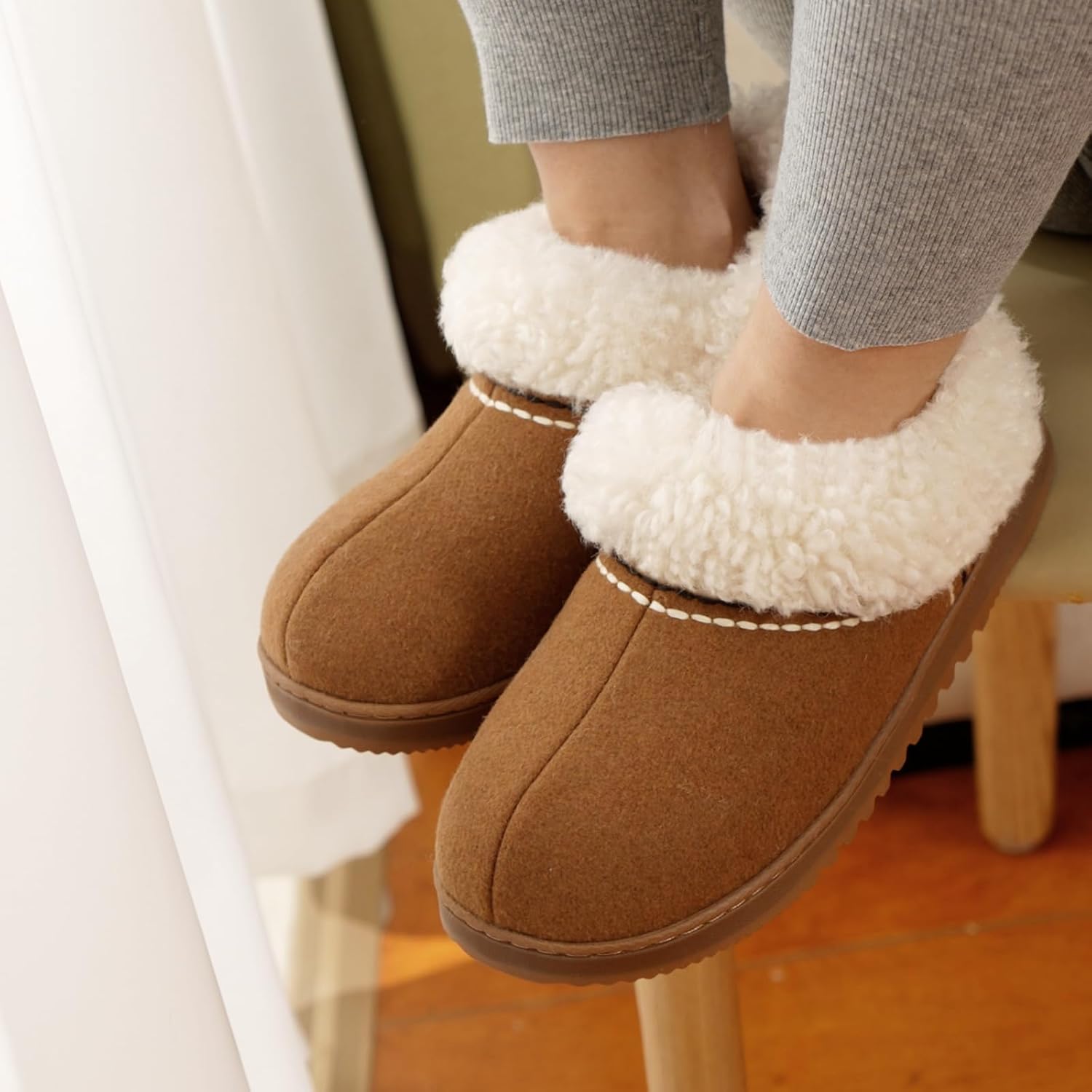 Thumbnail 1 de LongBay Women's Bootie Slippers, Chestnut, UK 5–6, Wool-Blend Upper