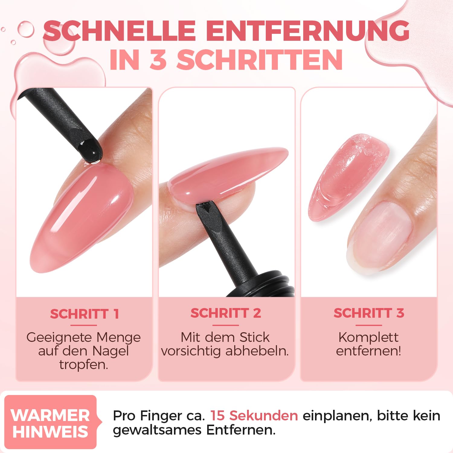 Thumbnail 6 de UNA GELLA Nagelkleber Entferner für Press On Nails – acetonfrei, 30 ml, mit integriertem Hebel
