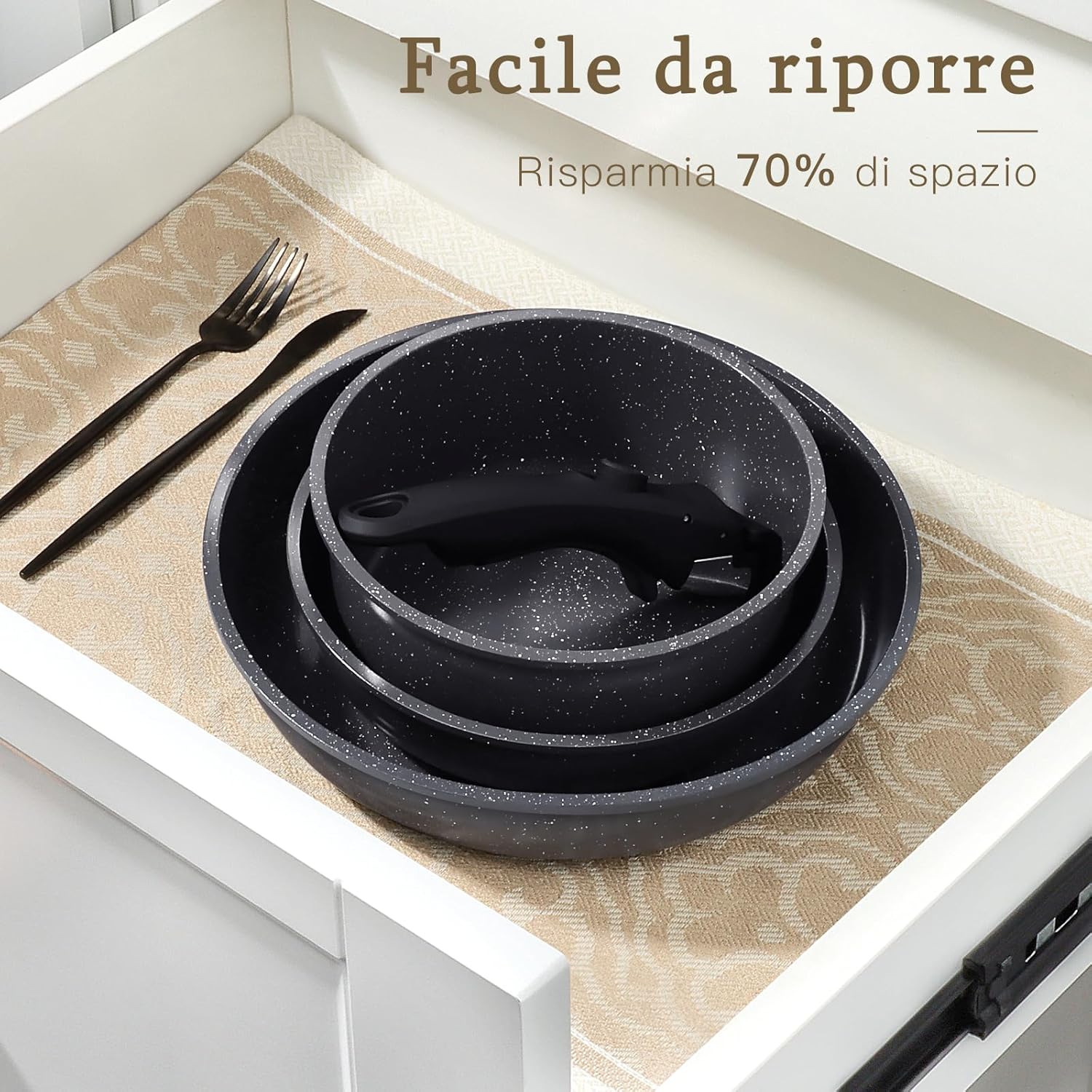 Detalle 2 de Set pentole e padelle antiaderente 15 pezzi
