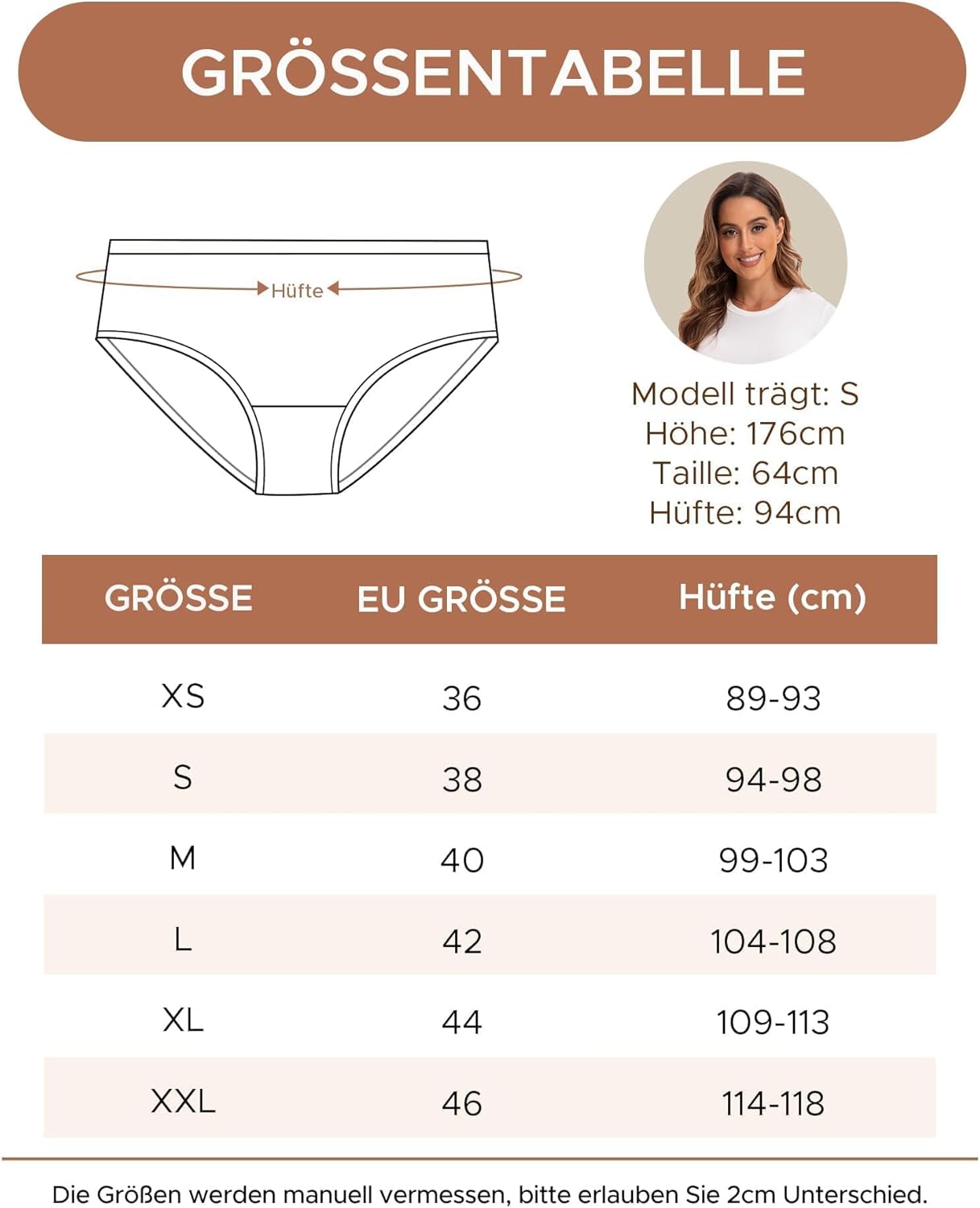 Thumbnail 5 de INNERSY Damen Unterwäsche Slips 6er Pack aus Baumwolle – Hoodie Hipster, bequem & formstabil