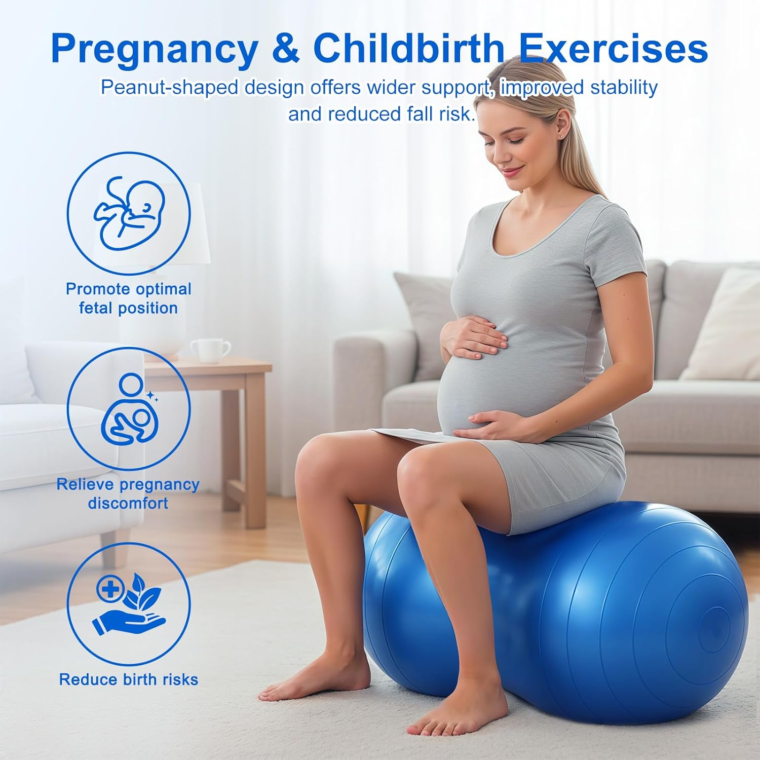 Thumbnail 3 de flintronic Yoga Ball Peanut Ball 90 × 45 cm – Gymnastikball für Yoga, Pilates und Kinder