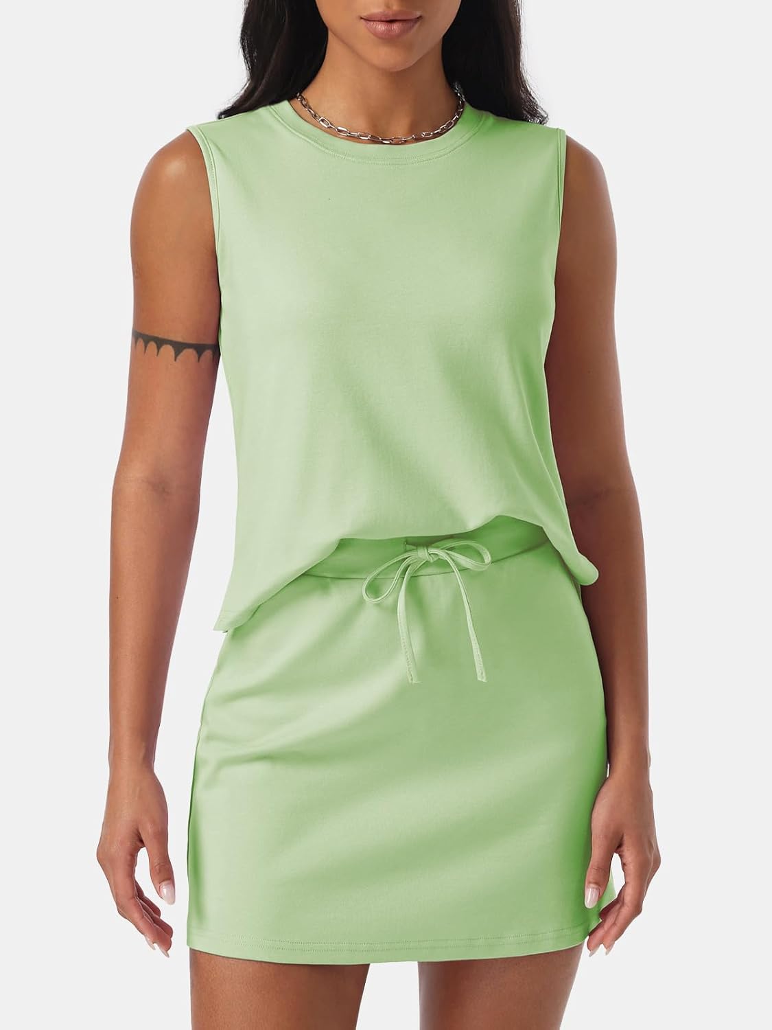 Detalle de EXLURA tennis skorts set 2 piece