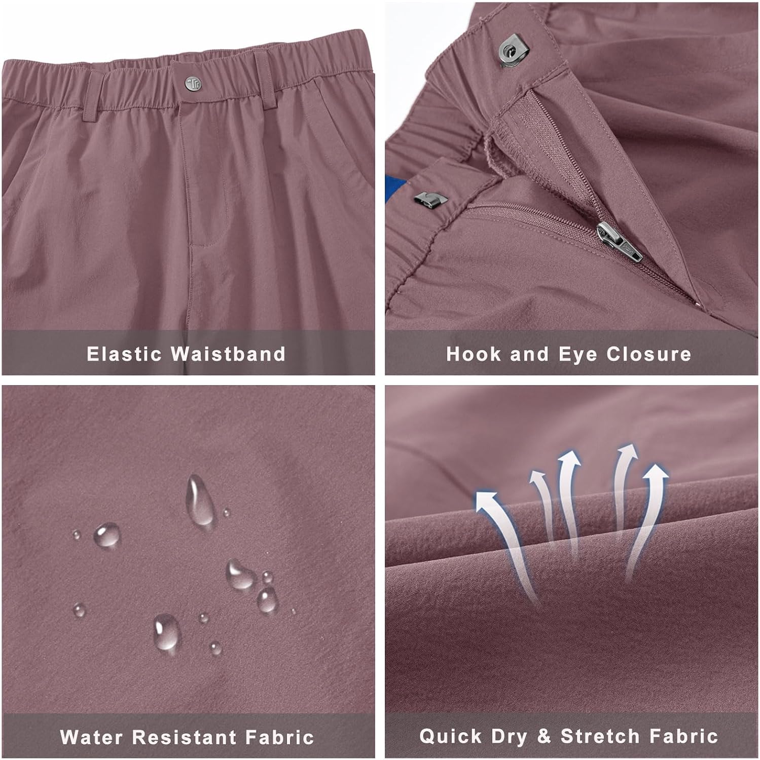 Detalle 2 de JHMORP Women's Hiking Cargo Pants, Lightweight Stretch, Water-Resistant, UPF 50+