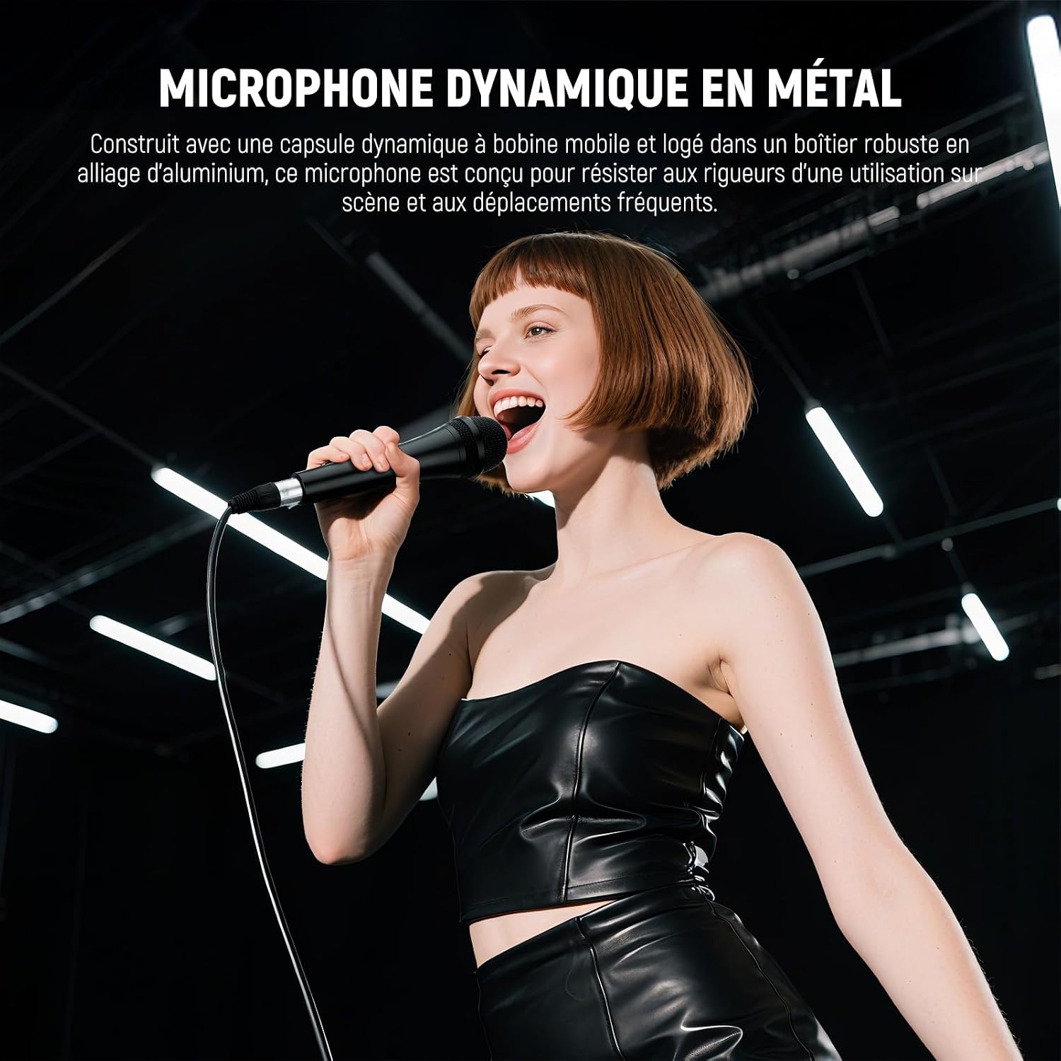 Detalle de NEEWER NW-040 Microphone Dynamique cardioïde – robustesse et polyvalence pour streaming, voix et instruments