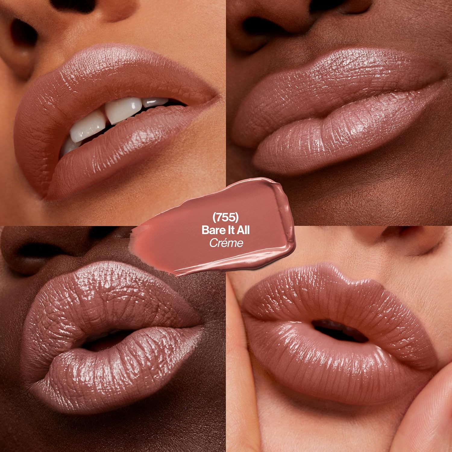 Detalle de Revlon Super Lustrous Lipstick – Rossetto Cremoso con Vitamina E e Olio di Avocado, Bare It All 755 (4,2 g)