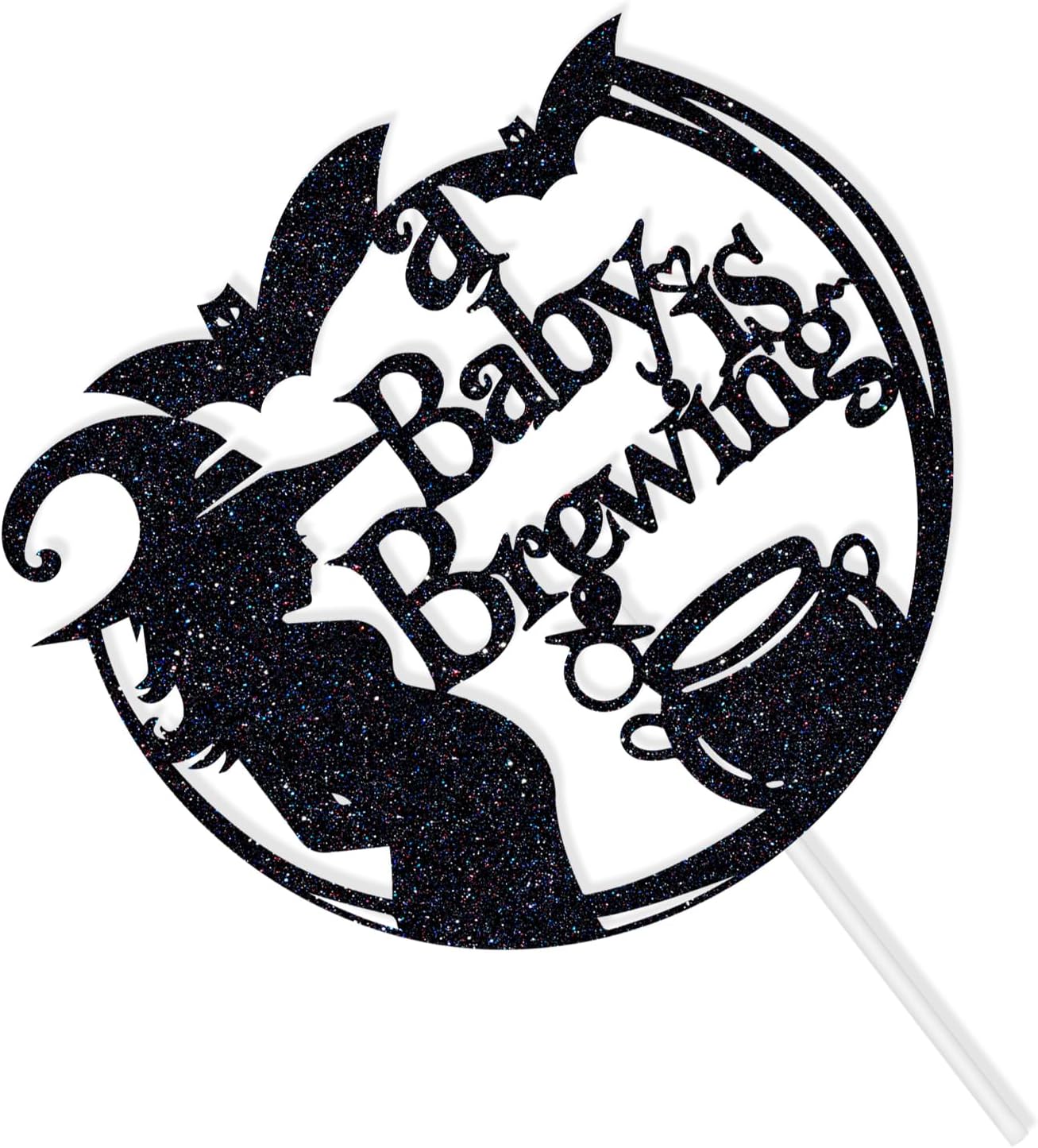 Thumbnail 6 de RLXPT RM--0095 A Baby Is Brewing Cake Topper, Black Glitter Paper Decor