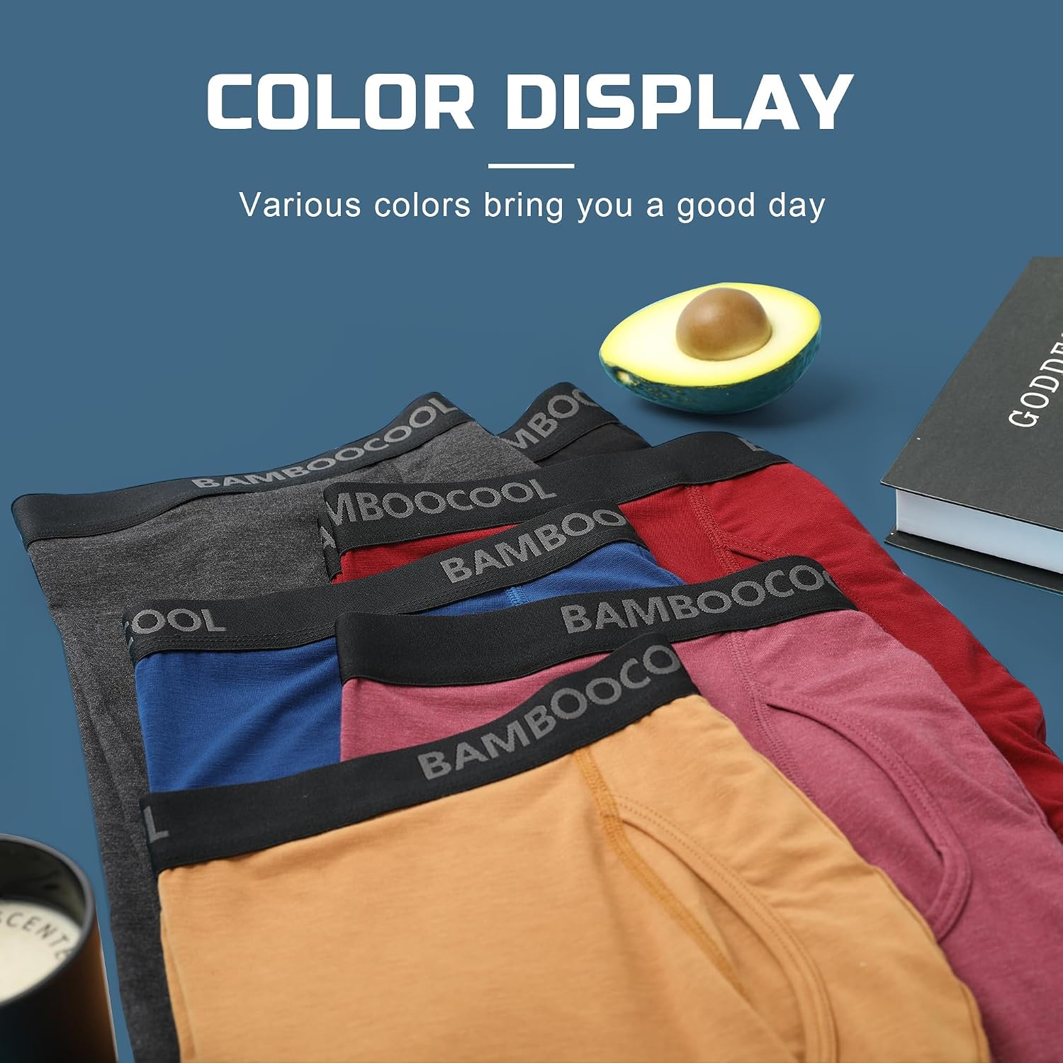 Detalle 2 de BAMBOO COOL Men's Boxer Briefs with Fly, Moisture-Wicking and Lightweight