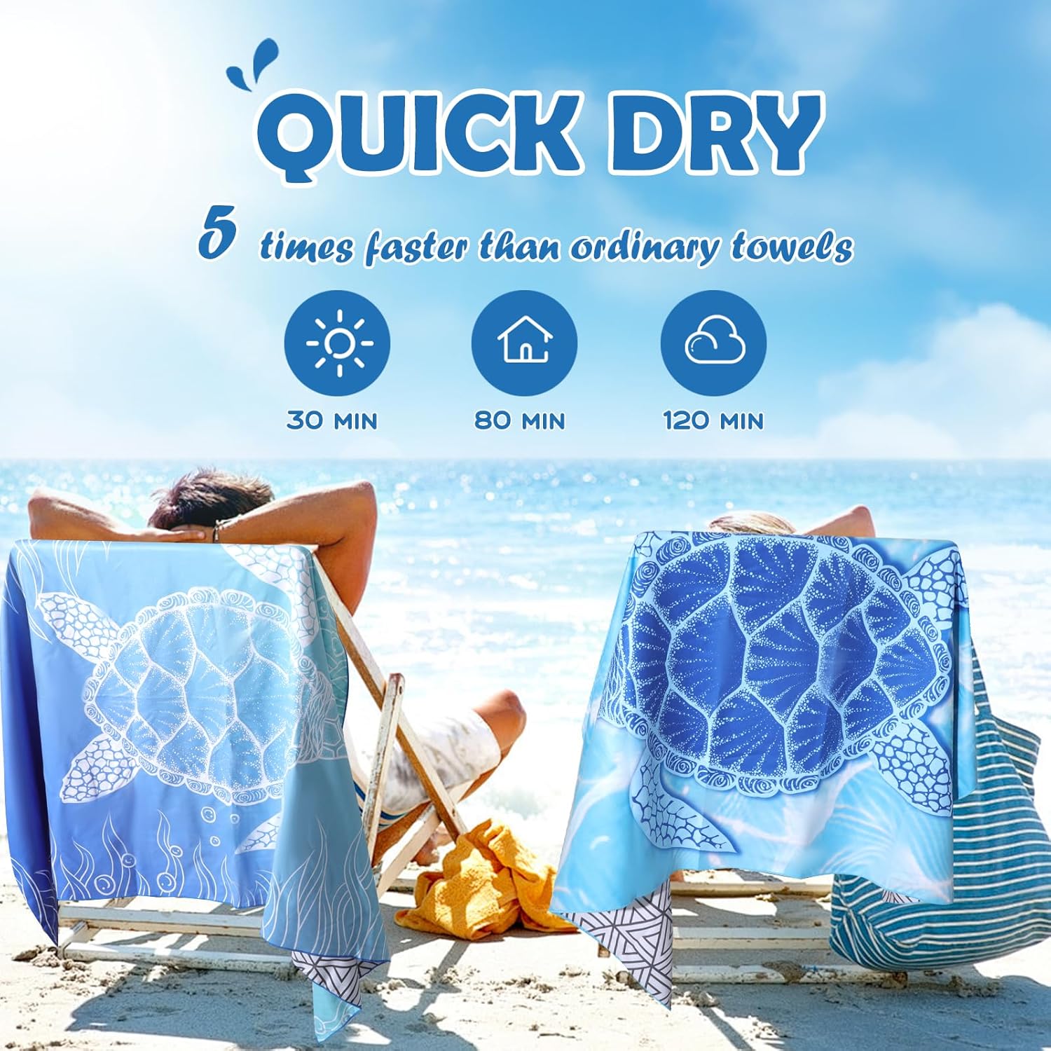 Thumbnail 5 de Anavasi Microfibre Beach Towel (180 x 90 cm) – Extra Large, 1 Pack, Waves Pink