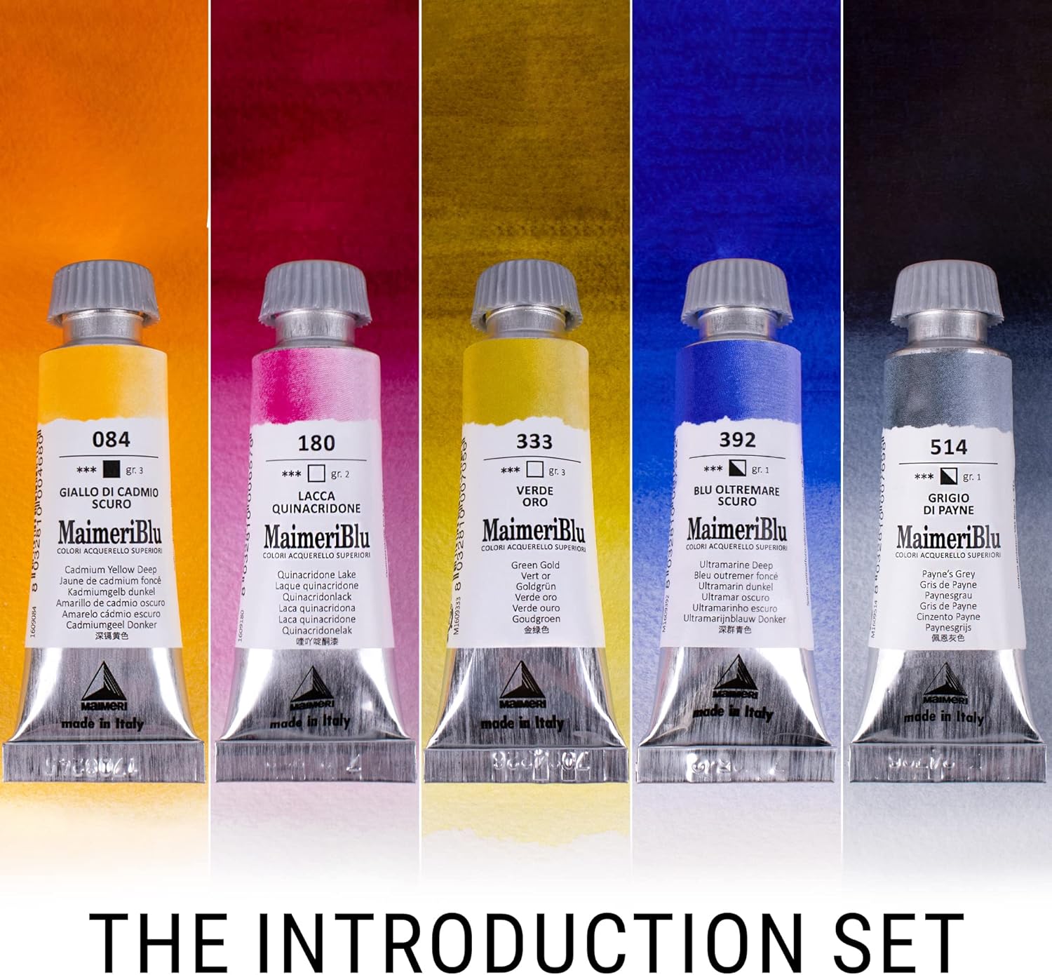 Detalle 2 de Maimeri Blu Scatola 5 Colori da 12ml – Acquerello di alta qualità per studenti e contesti educativi