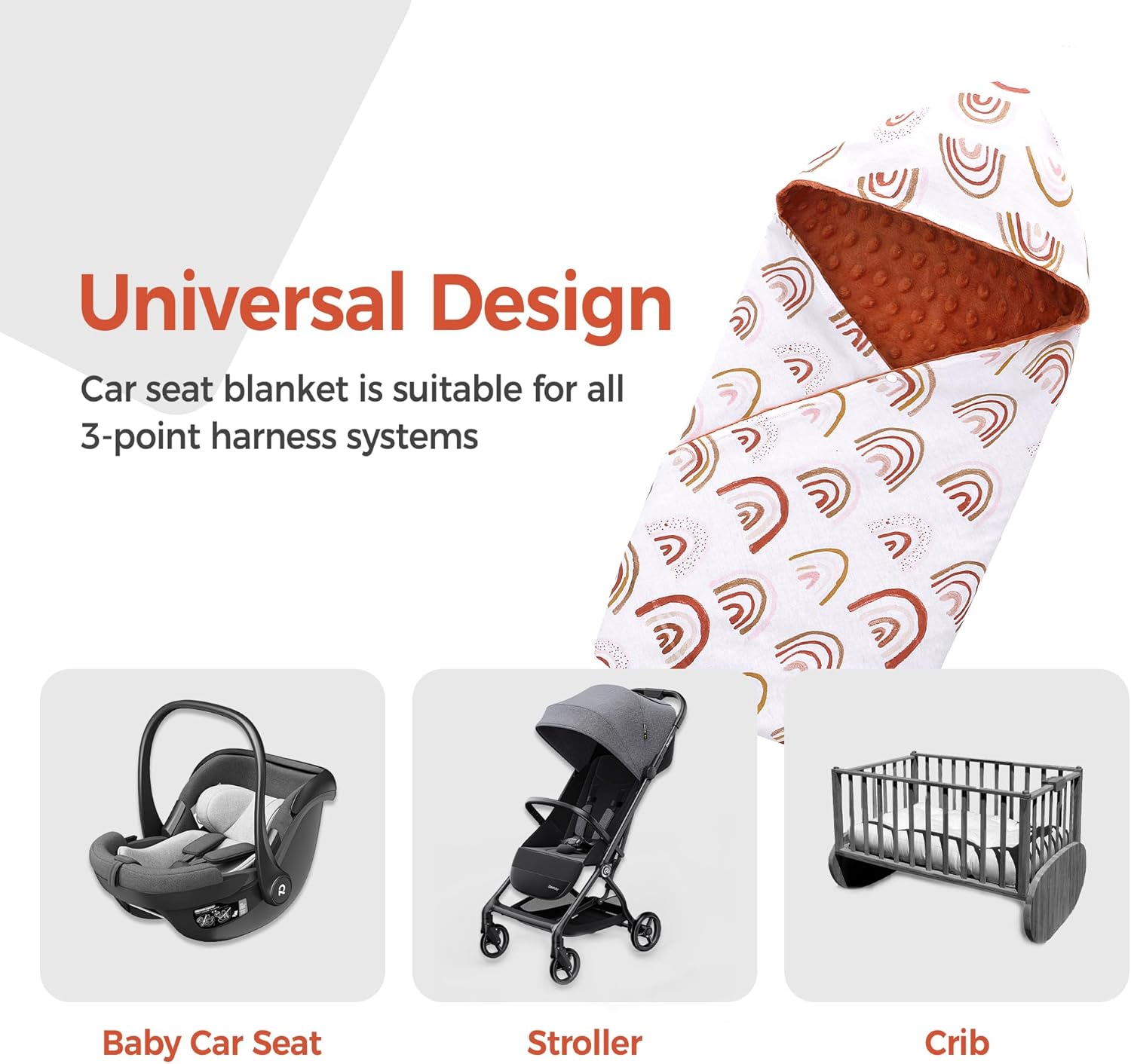 Thumbnail 2 de Miracle Baby Einschlagdecke 90x90 cm – Baumwolle, universell, für Babyschale und Kinderwagen