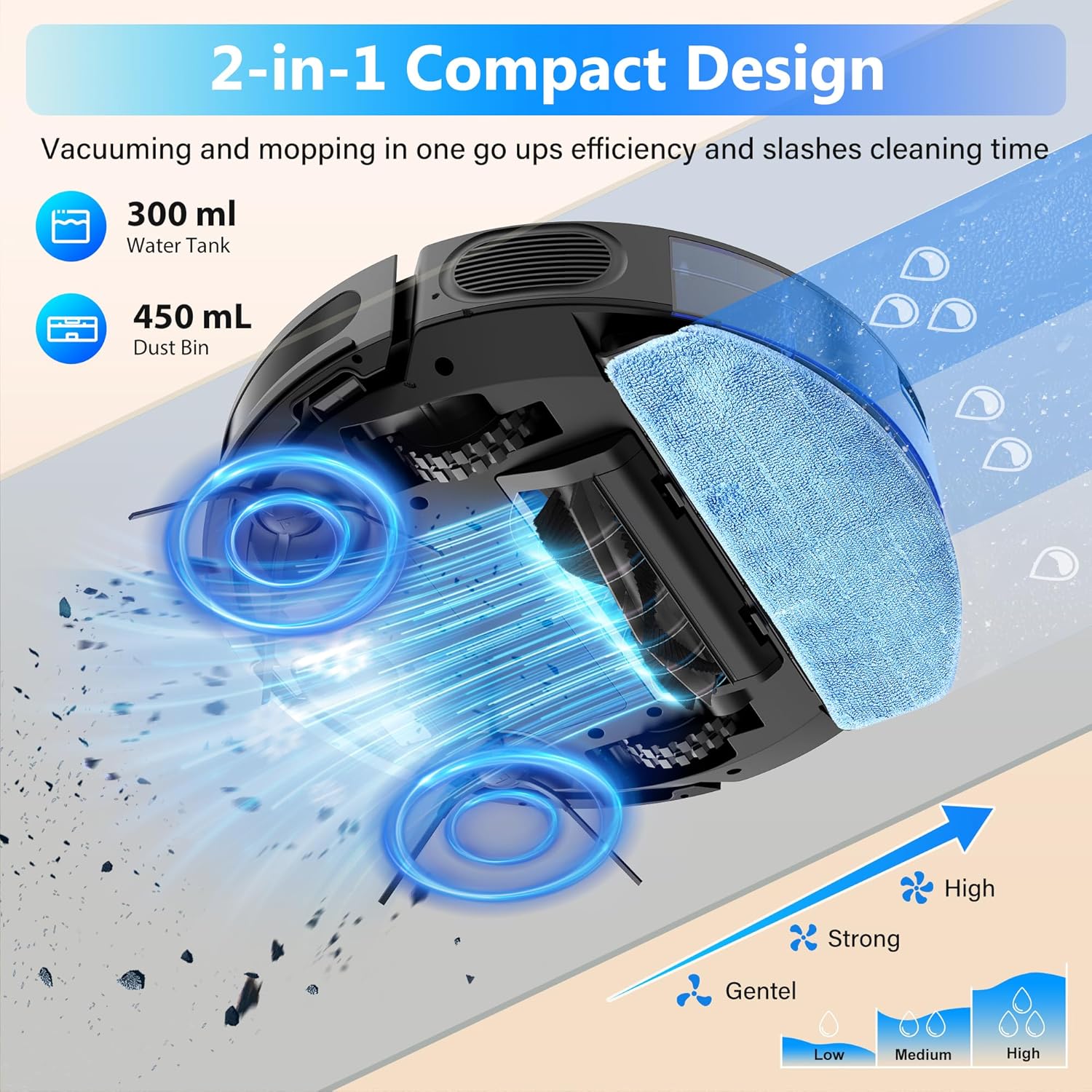 Thumbnail 2 de Tikom G8000 Max 5000Pa Robot Vacuum and Mop 🤖