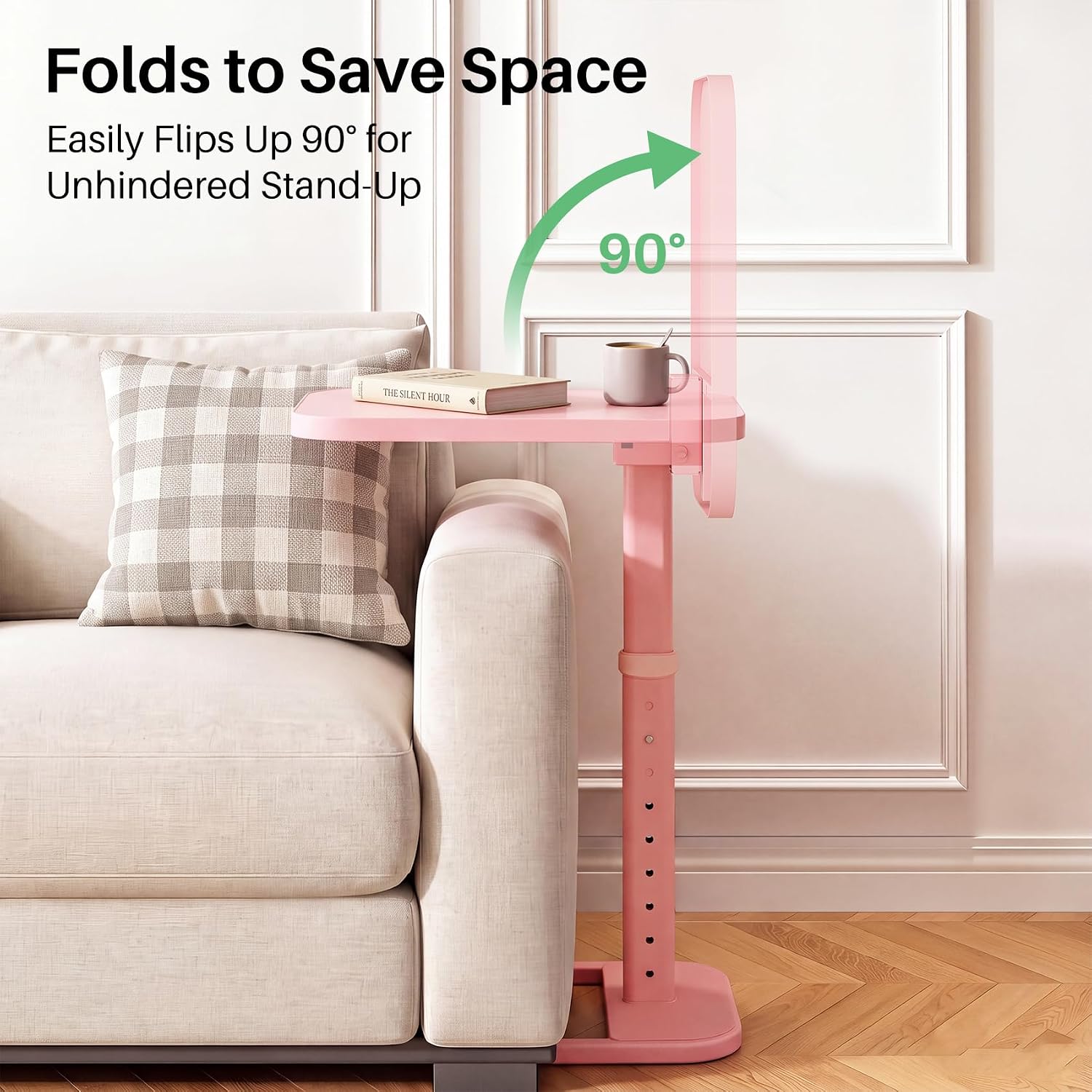 Thumbnail 6 de Kitstorack TV Tray Table, Pink, with Locking Panel and 9 Height Settings