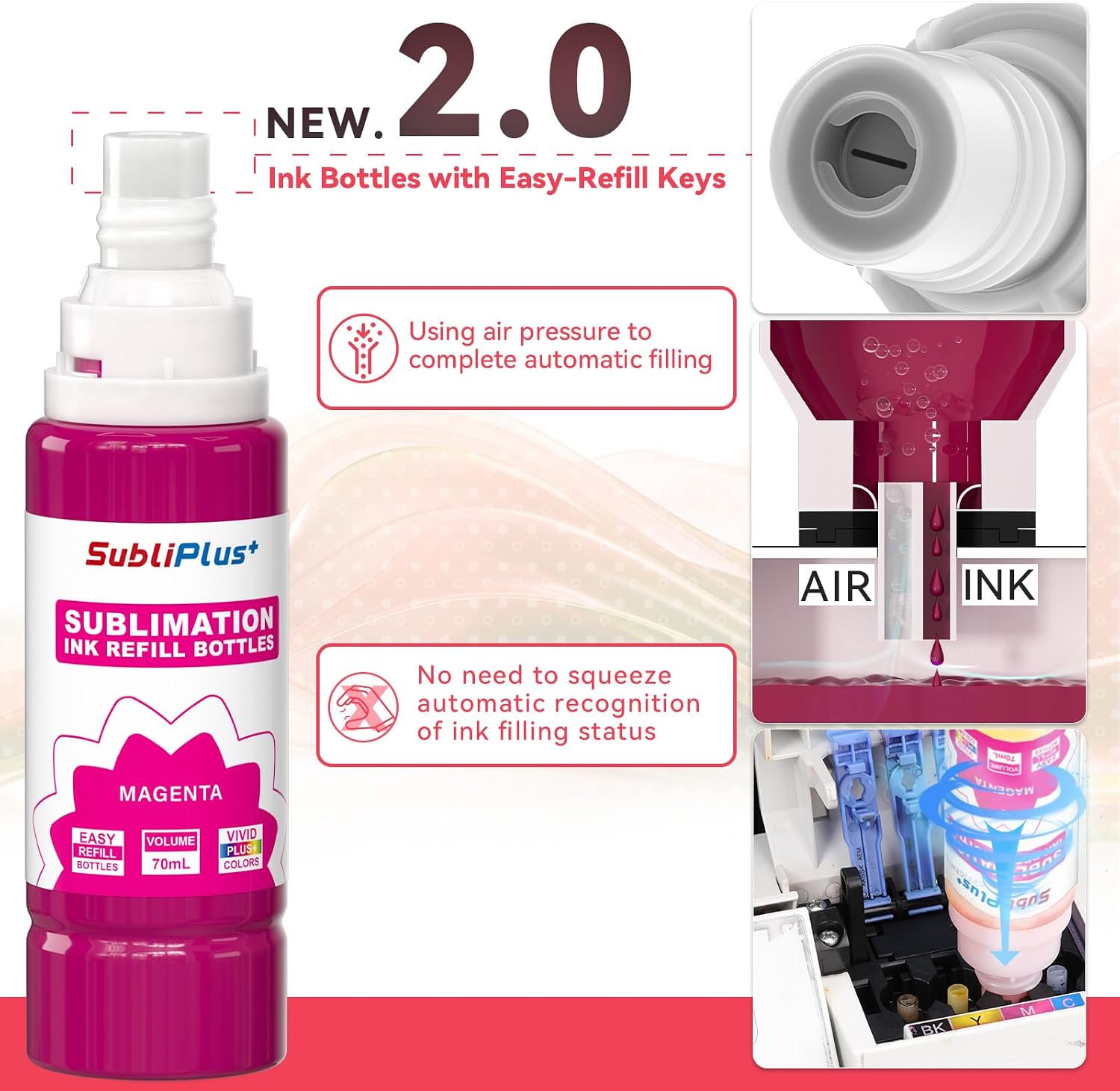 Thumbnail 2 de Sublimation Ink Refill Bottles 4 Colours