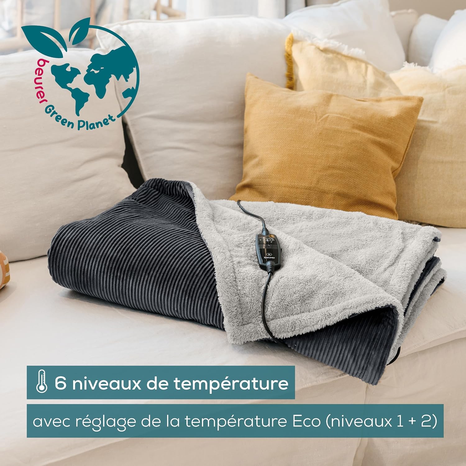 Detalle 2 de Beurer HD 80 couverture chauffante 180x130 cm 🌡