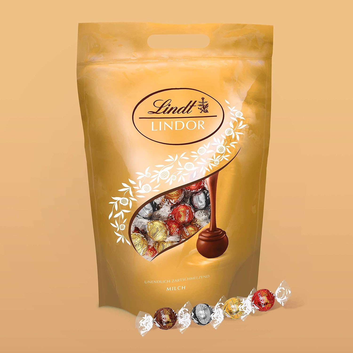 Detalle de Lindt Schokolade 2KG Beutel – LINDOR Kugeln Mix, Pralinengeschenk, Großpackung