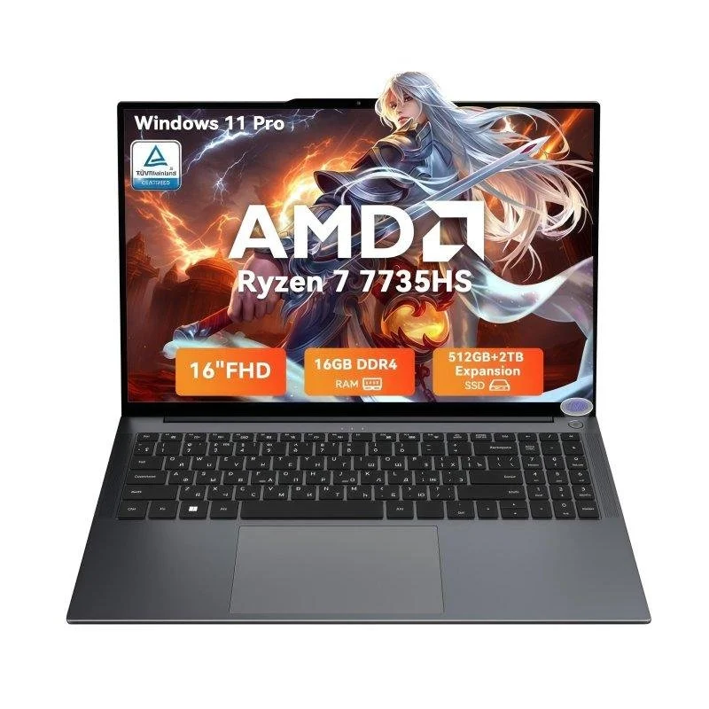 Detalle de Blackview GamiBook 6 16" Ryzen 7 7735HS, 16 GB/512 GB SSD, Radeon 680M, Windows 11 Pro – portátil gaming premium