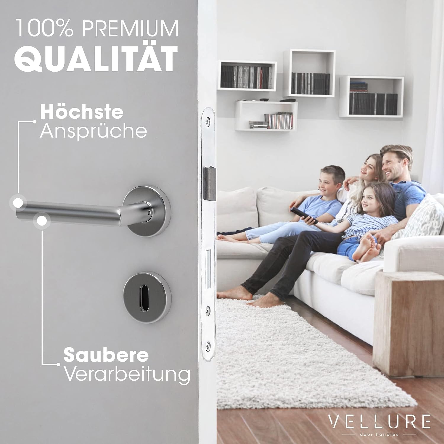 Thumbnail 4 de Vellure Türgriffe Innentüren Edelstahl – Komplettes Set mit Bohrschablone, matt, langlebig
