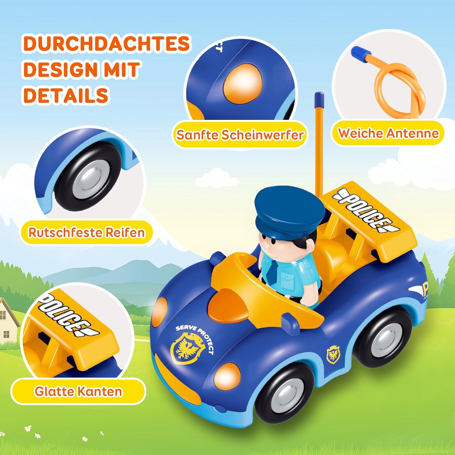 Thumbnail 6 de Pup Go Kleinkind RC Polizeiauto mit Musik & Lichtern (ab 18 Monaten) inkl. 2 austauschbaren Fahrfiguren