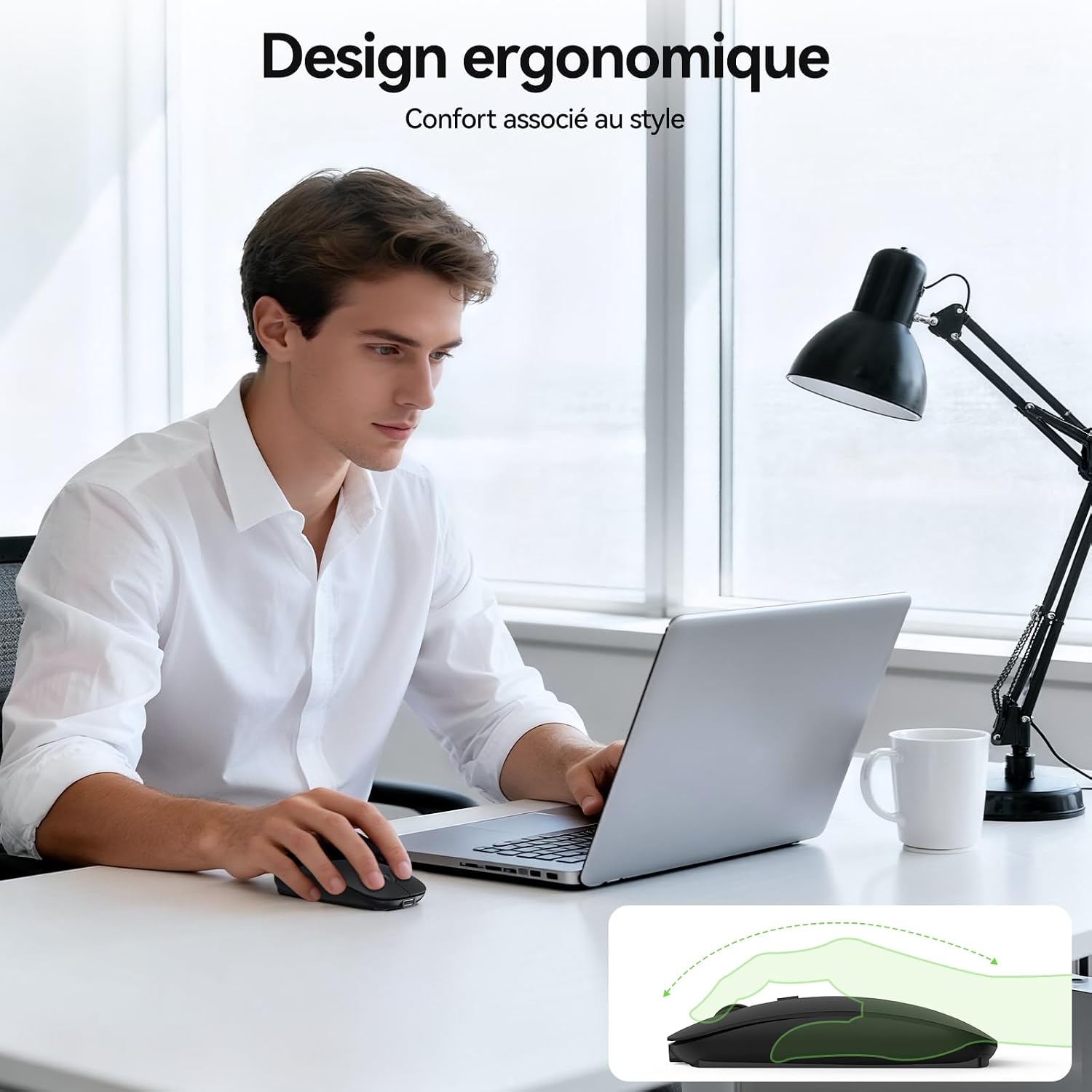 Detalle de TECKNET Souris sans fil Bluetooth rechargeable mini (4 boutons) avec DPI réglable jusqu’à 4800