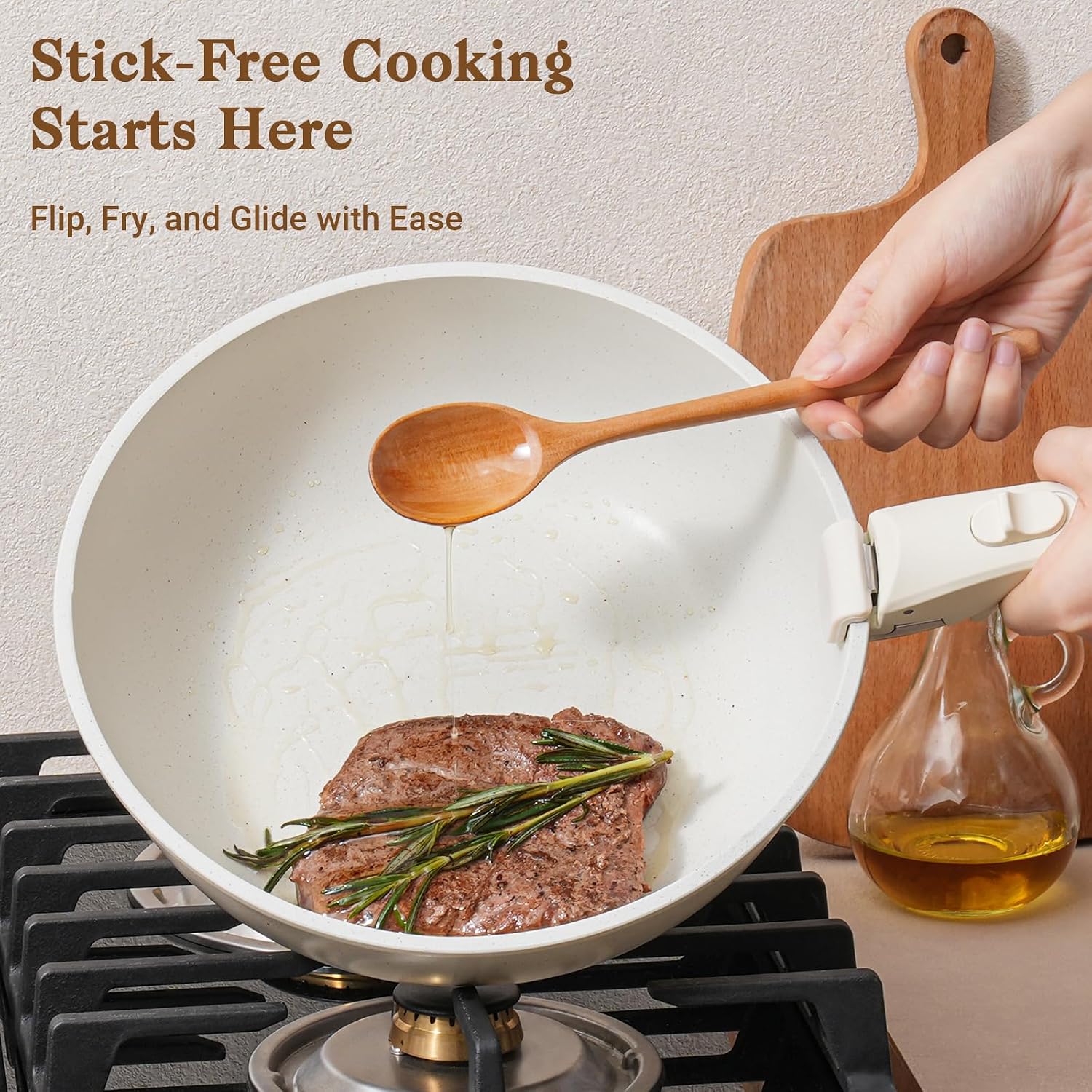 Detalle de SODAY 15-Pc Nonstick Pots Pans Set ⚙